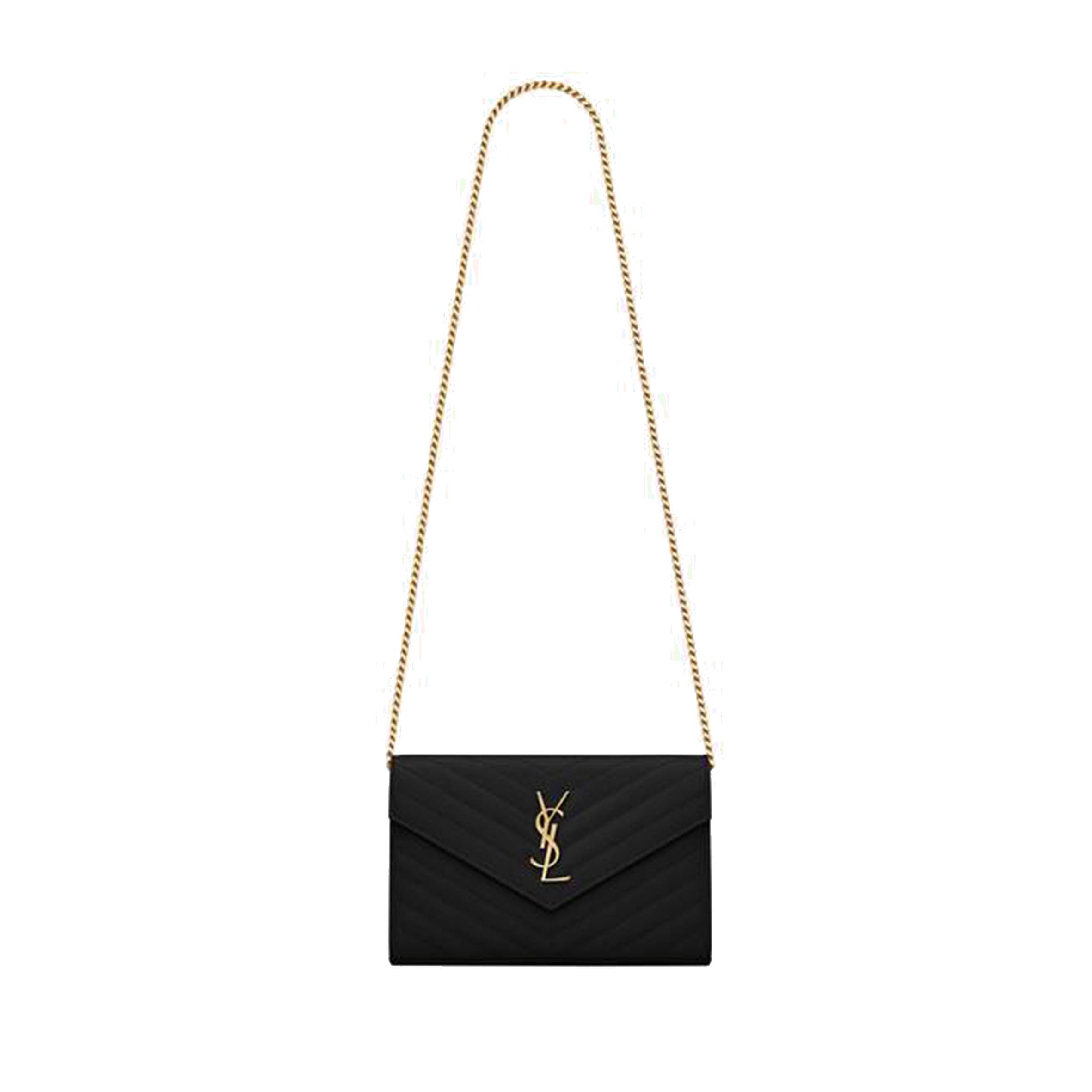 Y*L cassandre matelassÉ chain wallet in grain de poudre embossed leather 377828bow011000 (22.5*14*4cm)