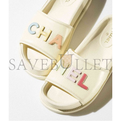 Ch*el mules lambskinivory & multicolor g38933 x56443 k3919