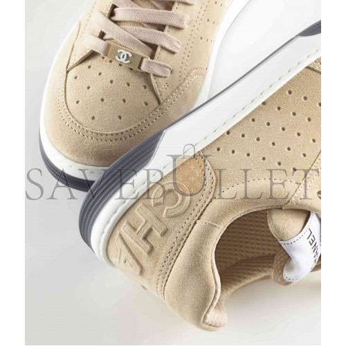 Ch*el sneakers suede calfskinbeige g39225 x56651 0p433