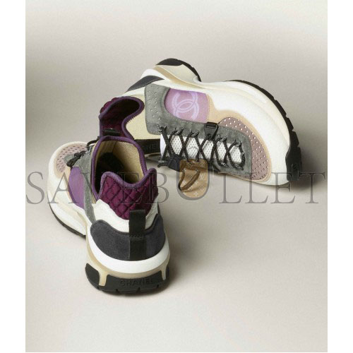 Ch*el sneakers fabric, suede calfskin, mesh & fabricwhite, gray, purple g39488 y56142 k4944