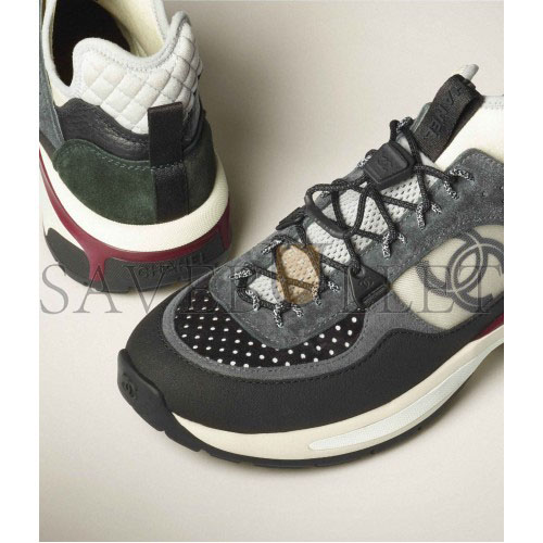 Ch*el sneakers fabric, suede calfskin, mesh & fabricblack, dark gray, white & light gray g39488 y56142 k4948