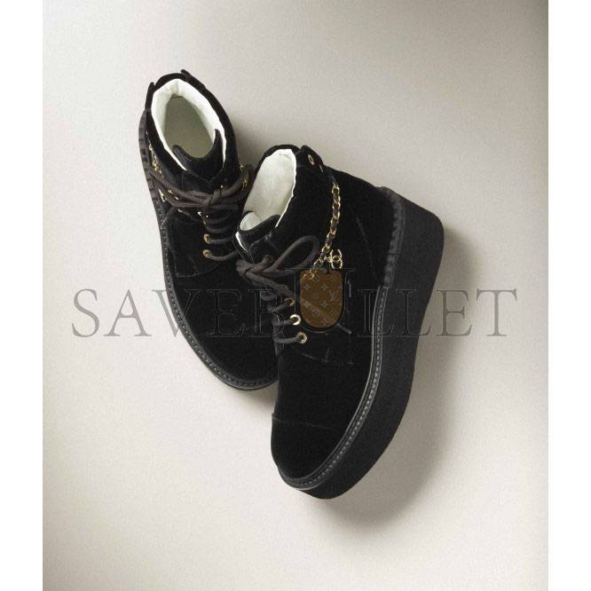 Ch*el lace-ups velvet & metalblack g39332 x56706 94305