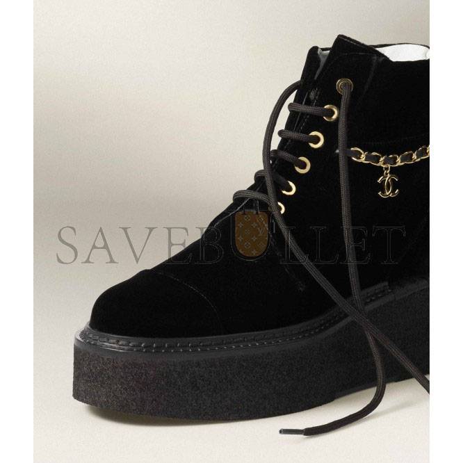 Ch*el lace-ups velvet & metalblack g39332 x56706 94305