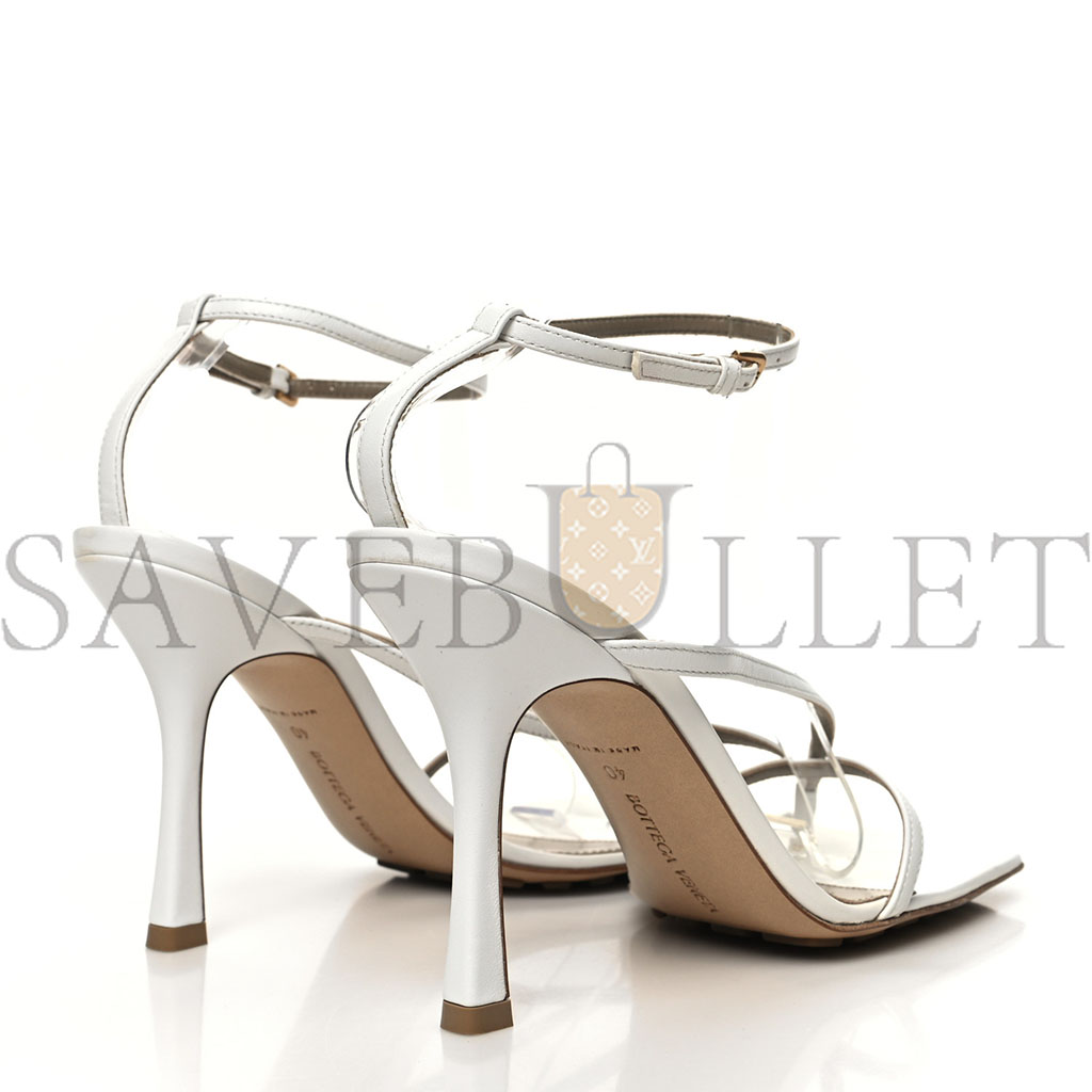 Bo*te*ga ve*ne*ta lambskin stretch multi strap 90mm sandals 40 optic white