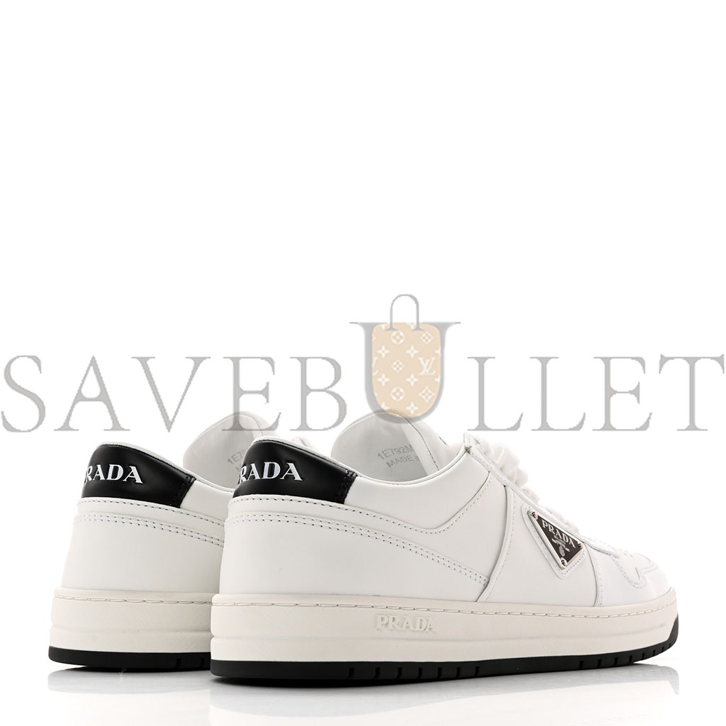 Pra*a vitello rois metal triangle logo womens downtown low top 30mm sneakers 39.5 white black