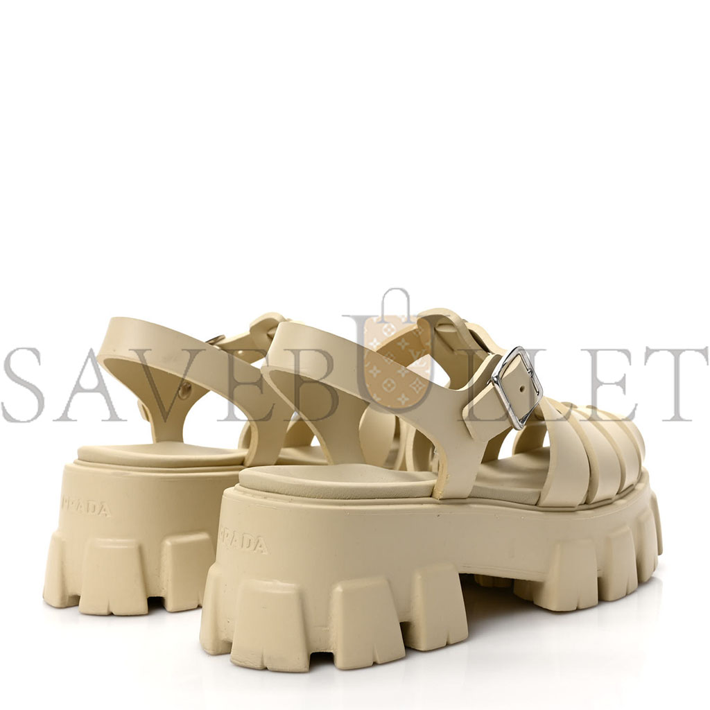 Pra*a foam rubber metal triangle logo monolith 55mm cage sandals 39 quarzo