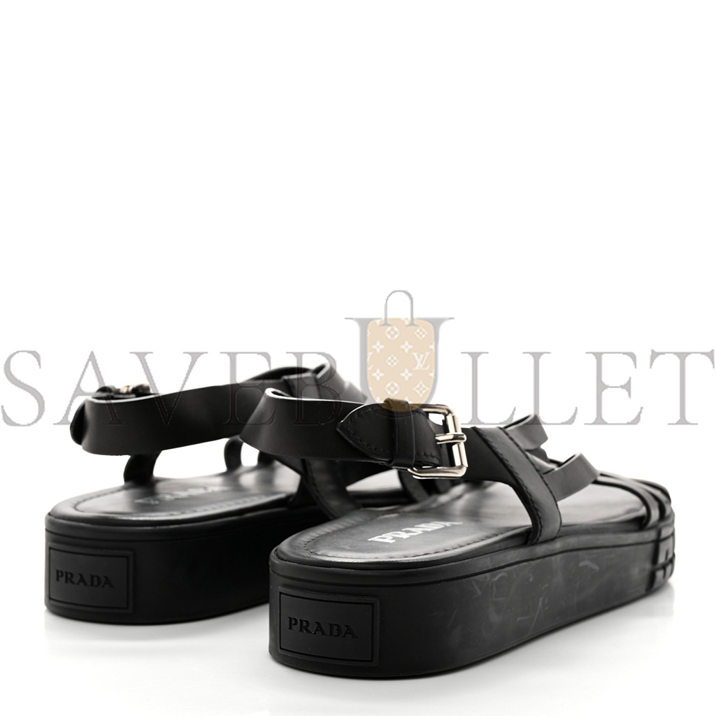 Pra*a natural calfskin buckled slingback 30mm sandals 38 black