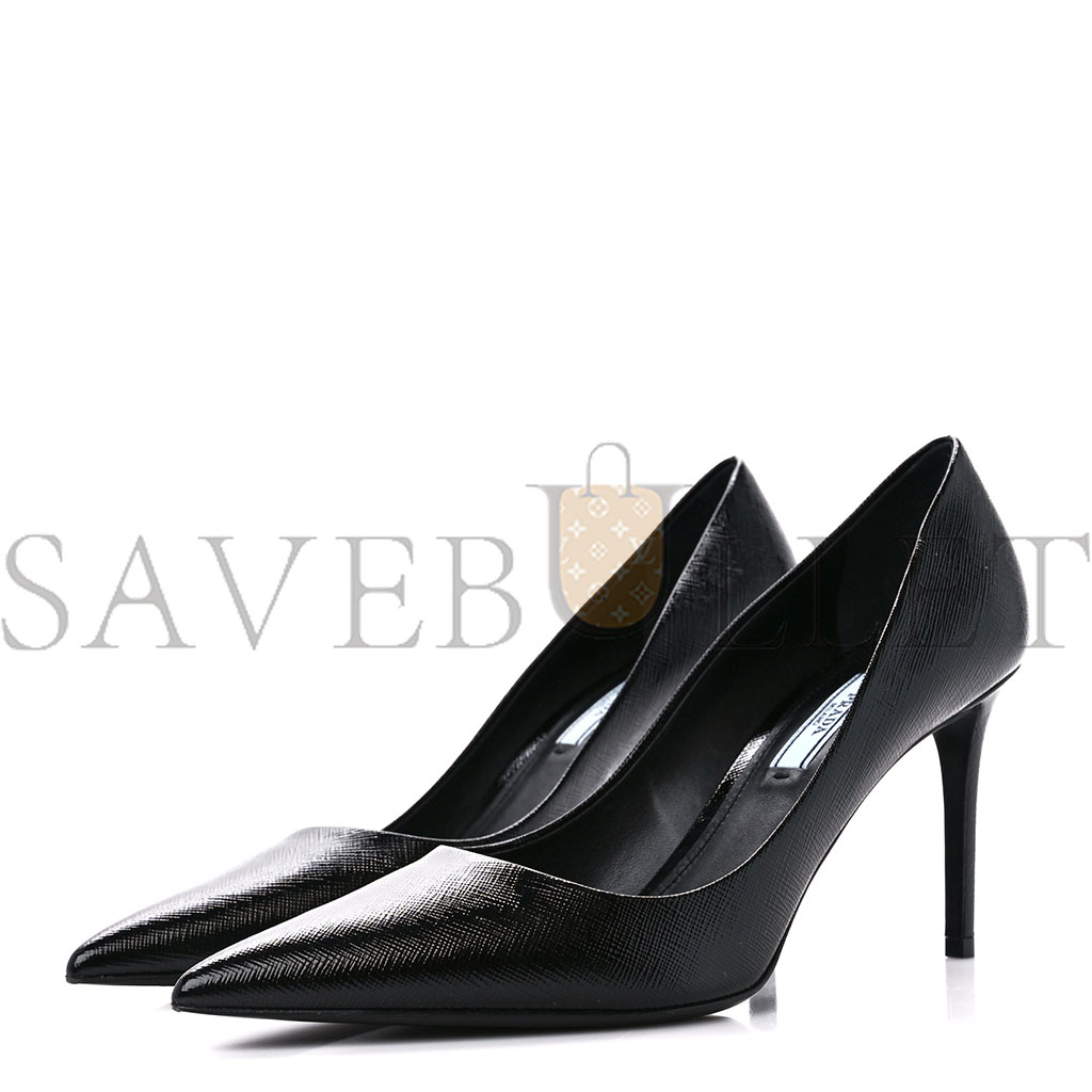 Pra*a saffiano vernice pumps 39.5 black