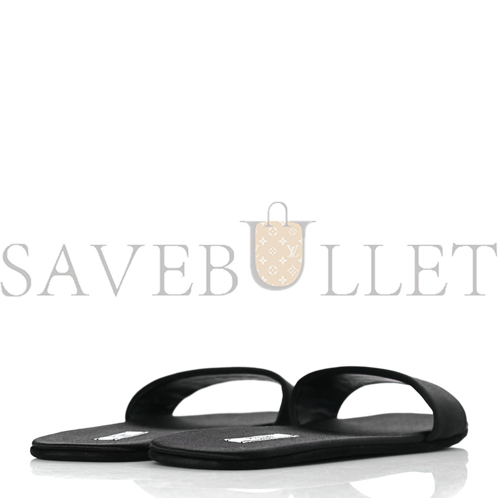 Pra*a satin travel slide sandals m 37.5 38.5 black