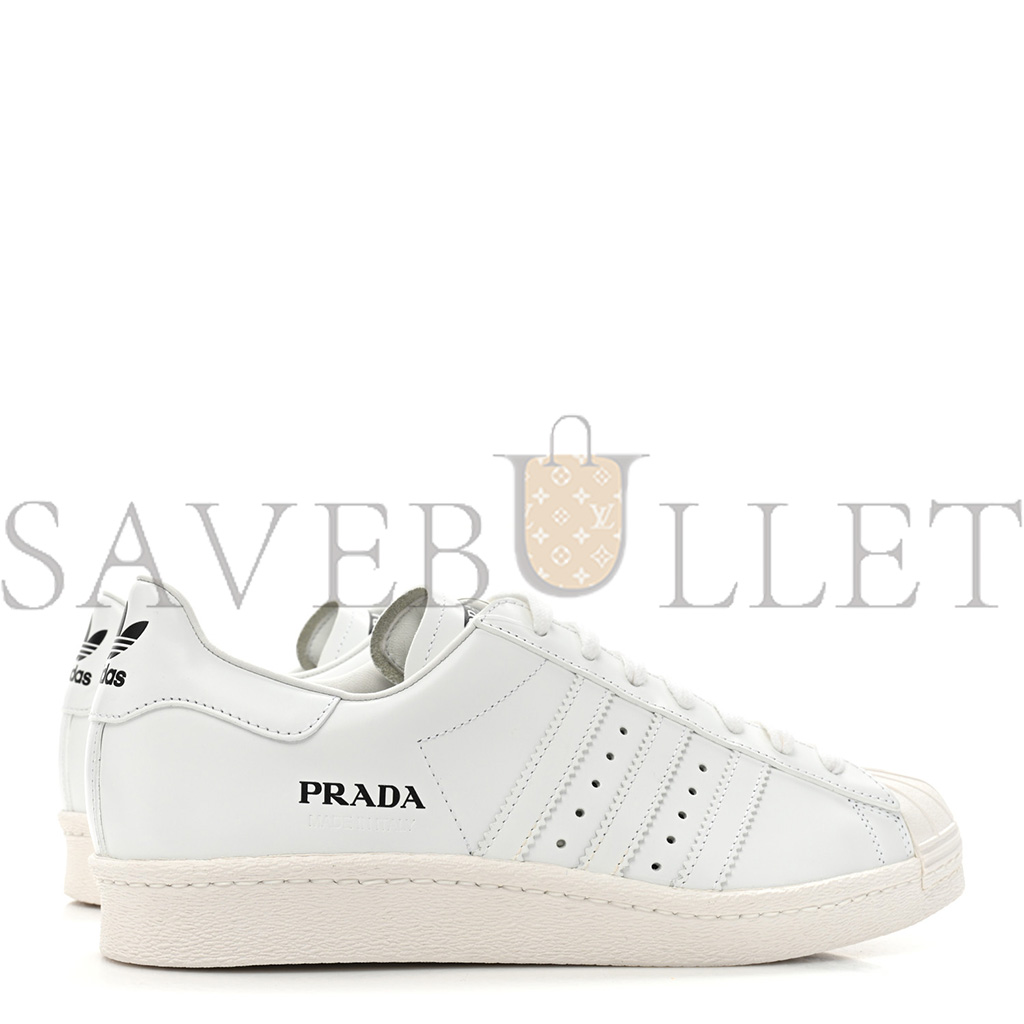 pra*a x Ad*s calfskin mens superstar 450 low top sneakers 8 white