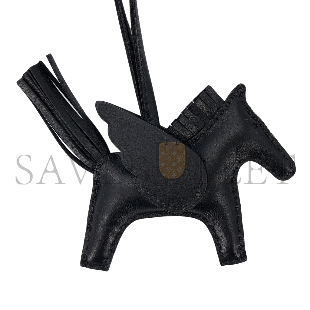 HERMÈS RODEO PEGASE PM PEGASUS PENDANT NOIR BLACK AGNEAU
