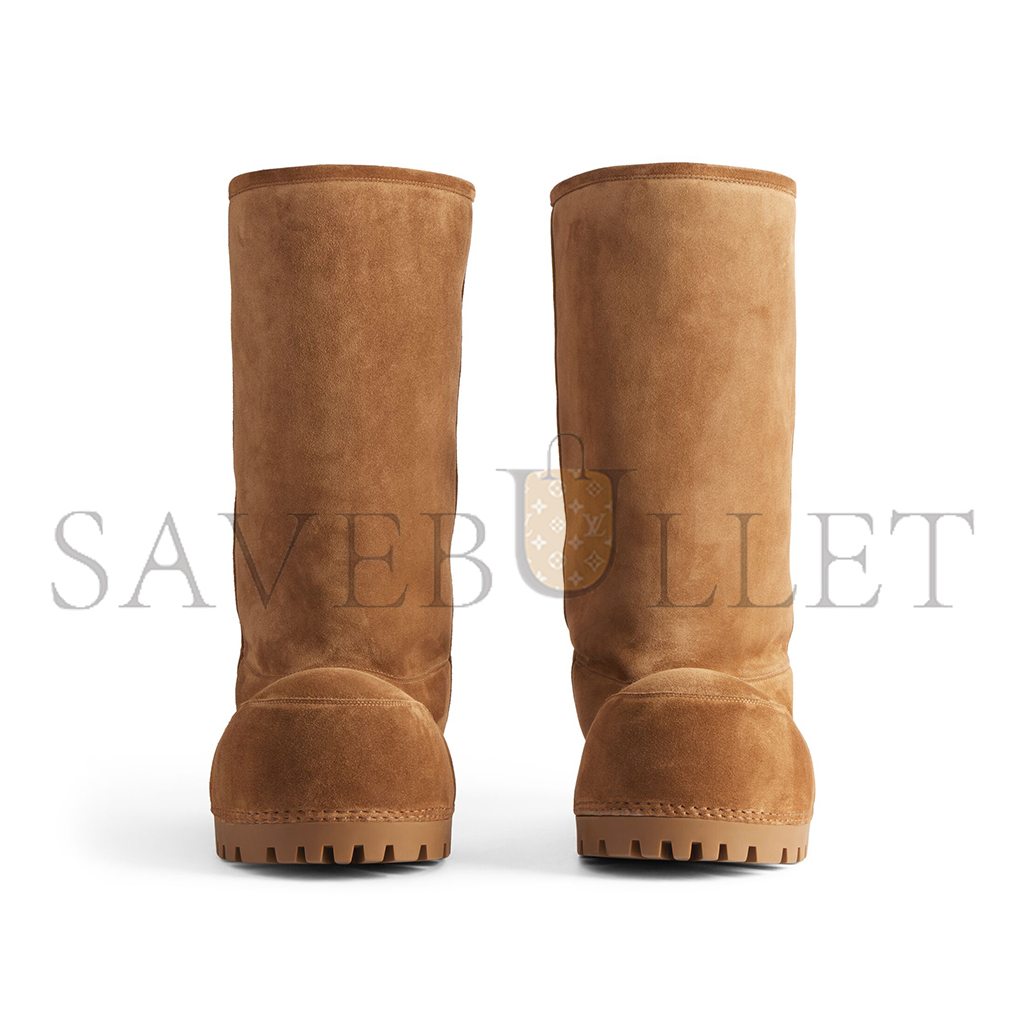 Ba*len*cia*ga alaska fur brown calfskin and white synthetic boots 802177wbfc12200