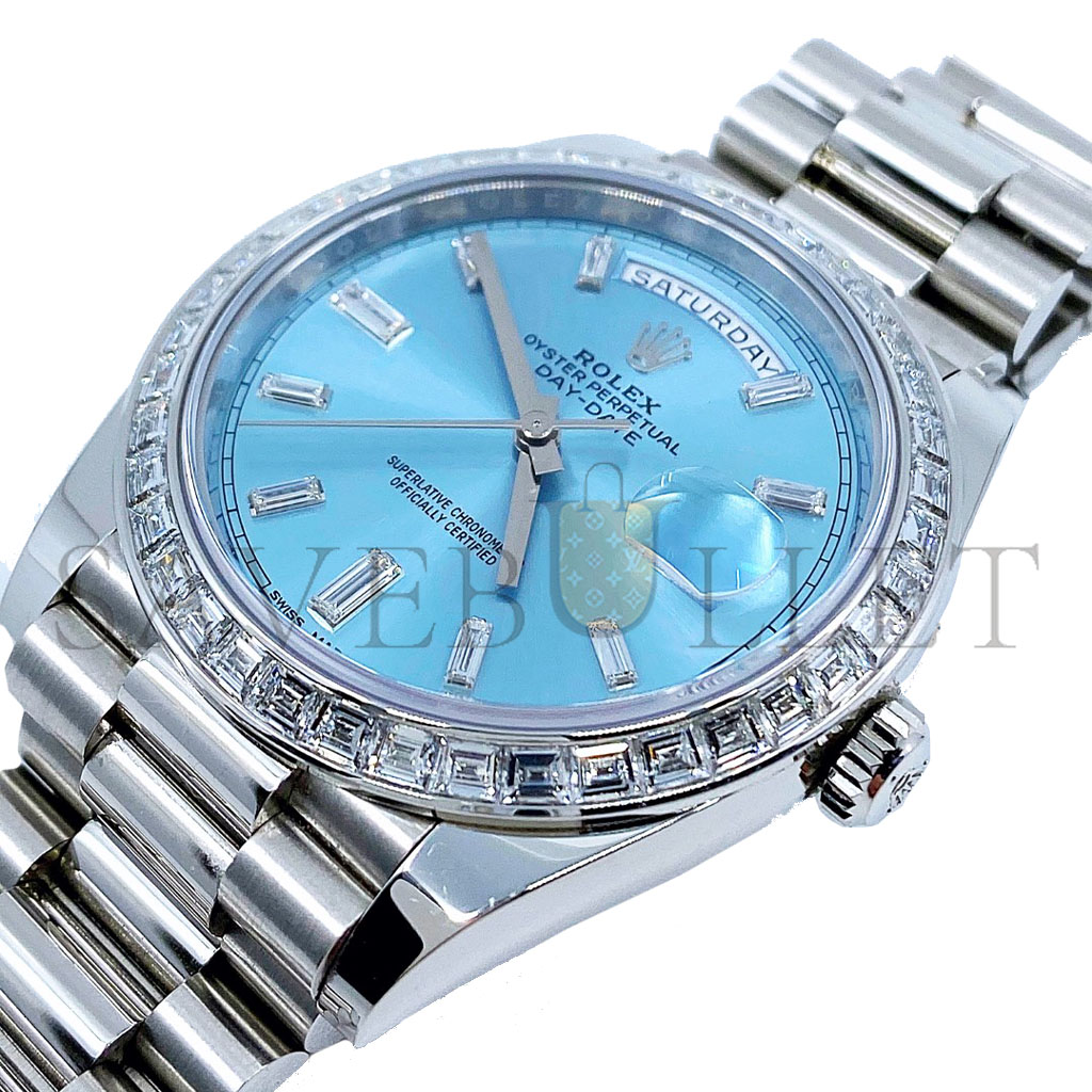 R*l*x day-date platin baugette diamonds watch 228396tbr