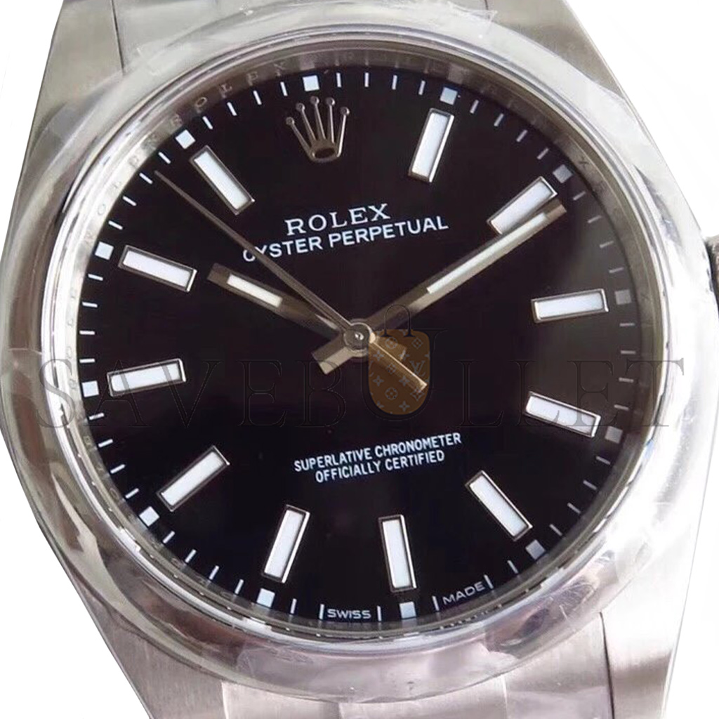 r*l*x oyster perpetual series black F**e mechanical 39mm watch 114300-0005