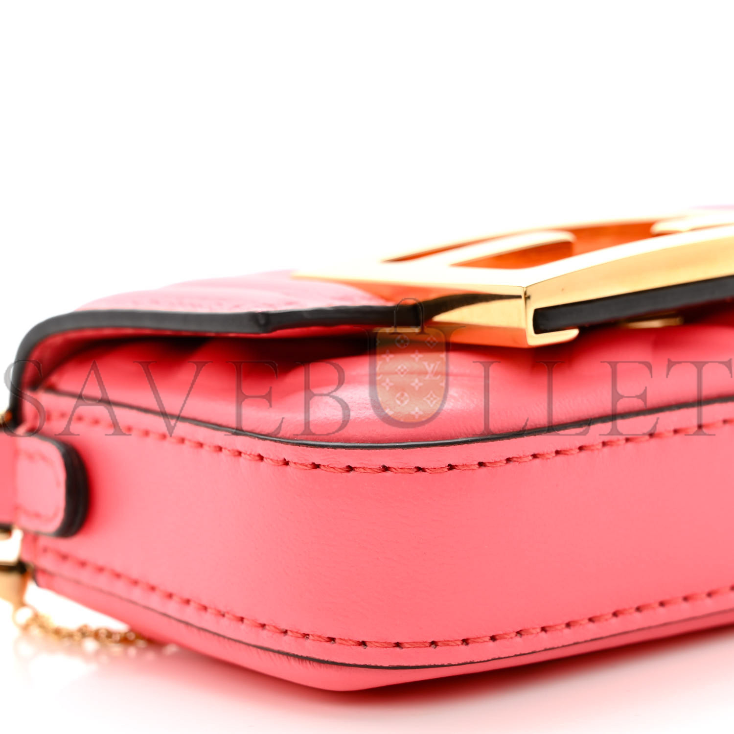 F**di nappa matisse ff embossed nano maxi buckle baguette charm pink dalia (11*7*3cm)