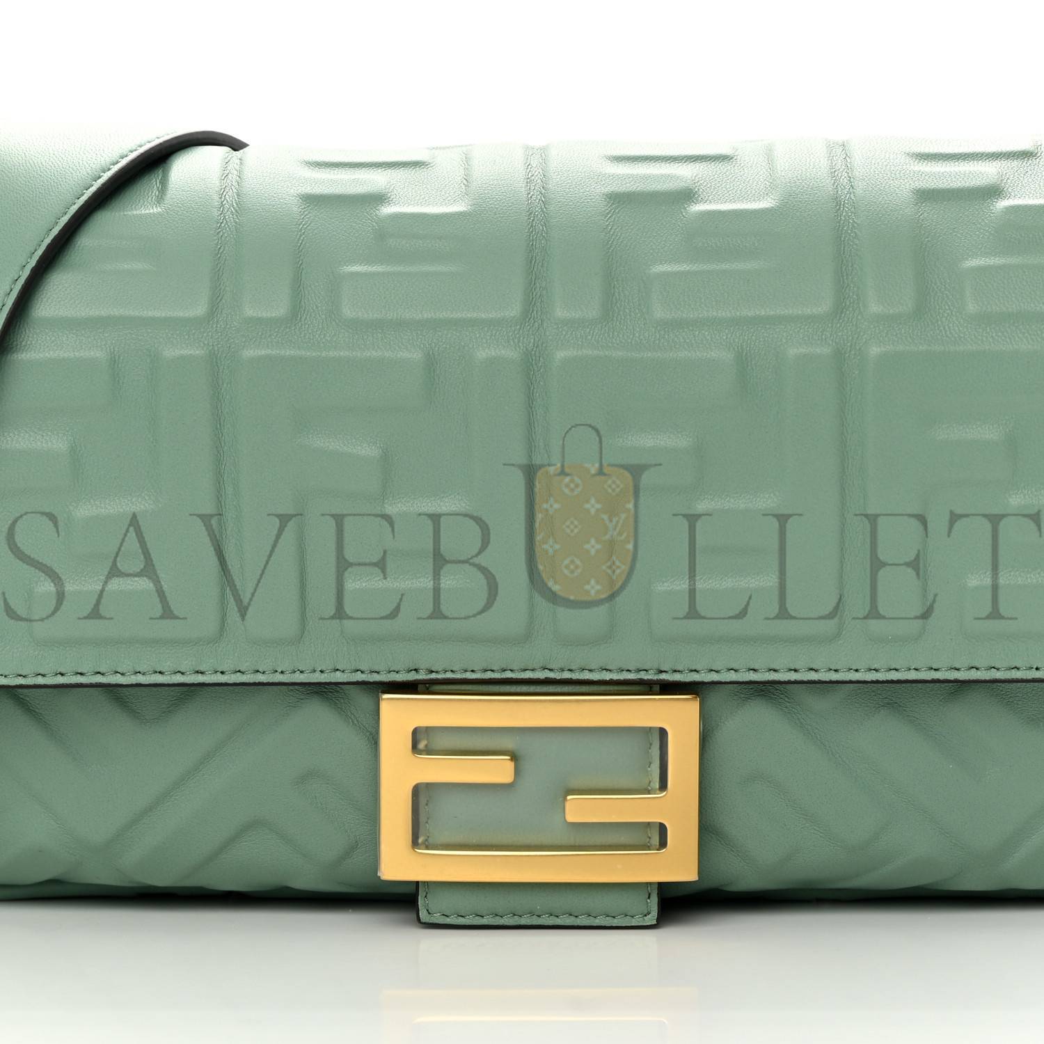 F**di nappa ff 1974 embossed baguette menta (26*17*6cm)