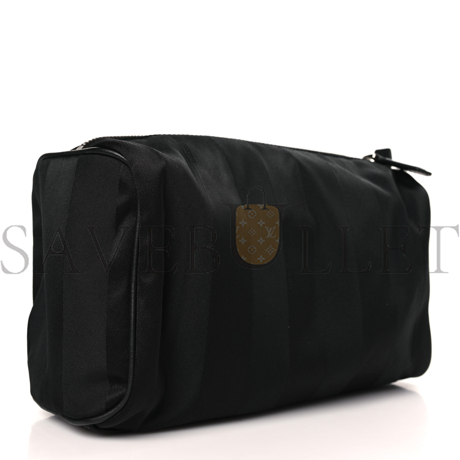 F**di recycled nylon vitello grace light pequin logo travel pouch black sunflower (25*13*11cm)