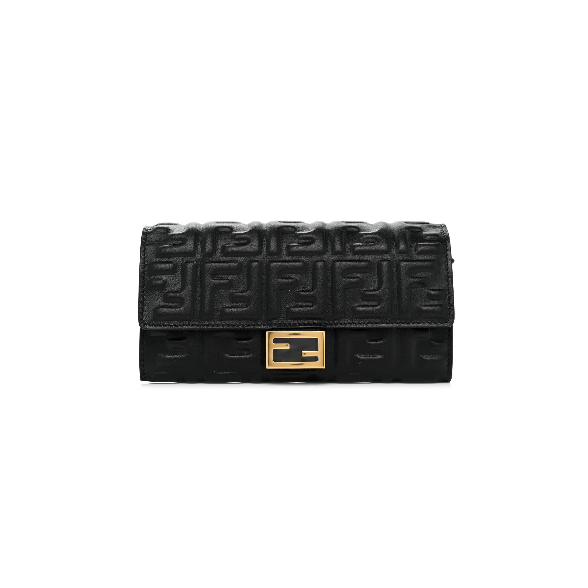 F**di nappa matisse ff embossed continental wallet black (18*11*3cm)