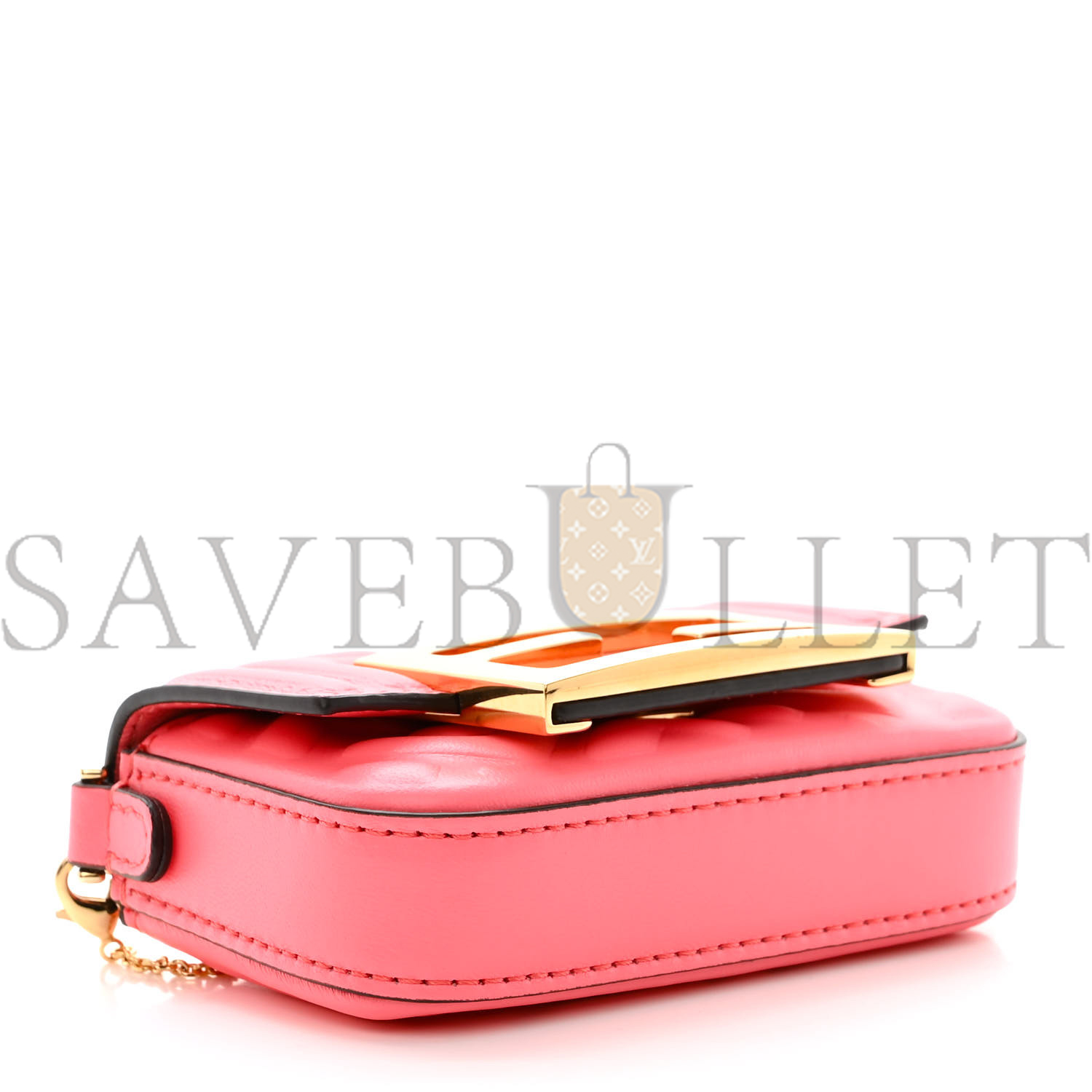 F**di nappa matisse ff embossed nano maxi buckle baguette charm pink dalia (11*7*3cm)