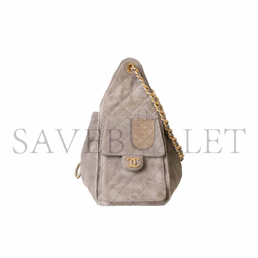 Ch*el 25c suede pocket hobo bag (30*26*14cm)