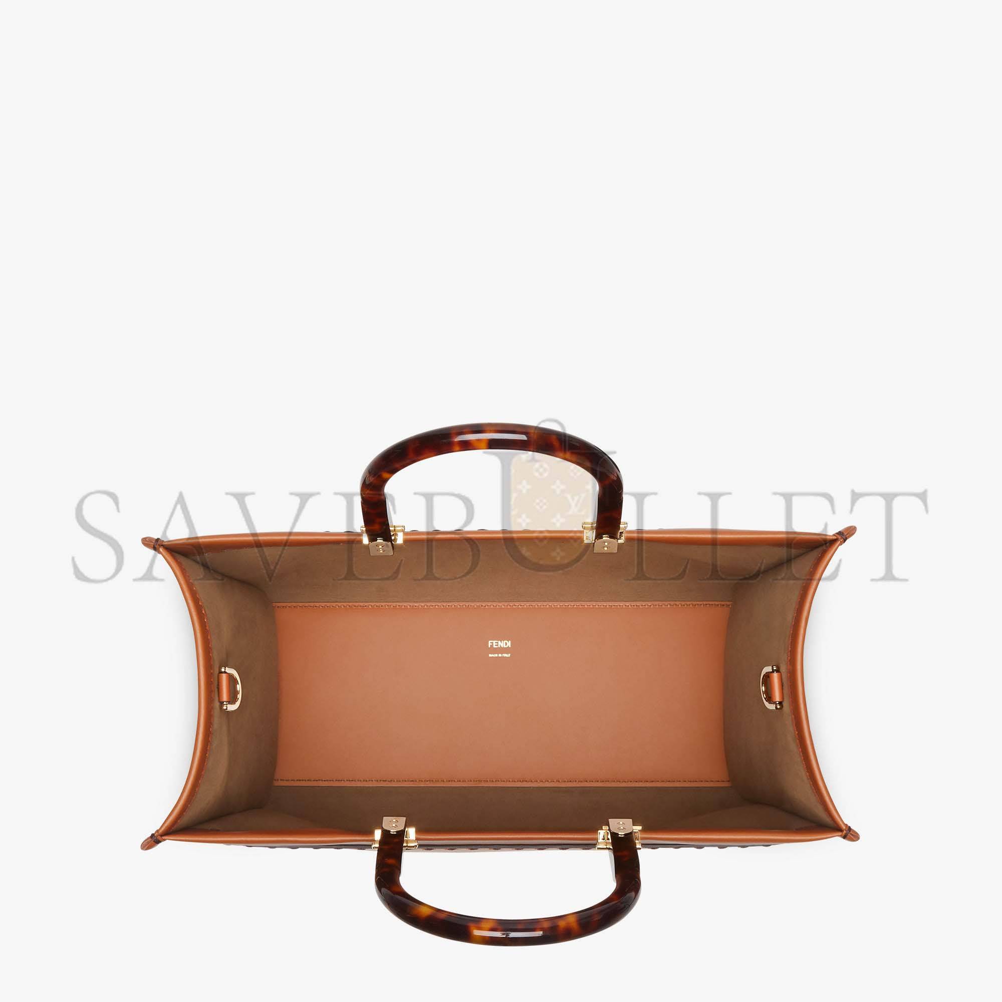 F**di sunshine medium - brown leather shopper 8bh386abvlf0pwz (35*31*17cm)