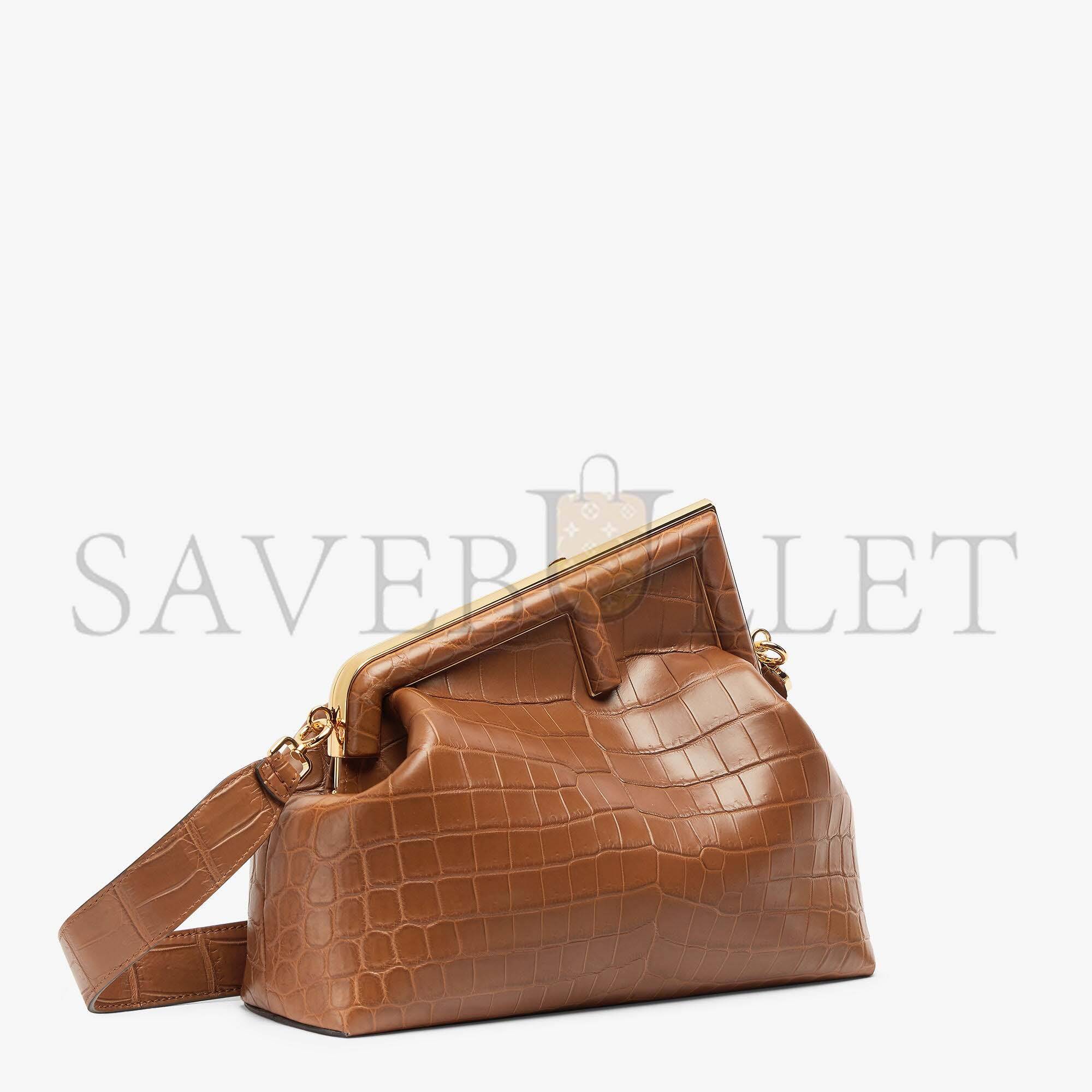 F**di first medium - brown crocodile leather bag 8bp127agxtf0l1a (32.5*23.5*15cm)