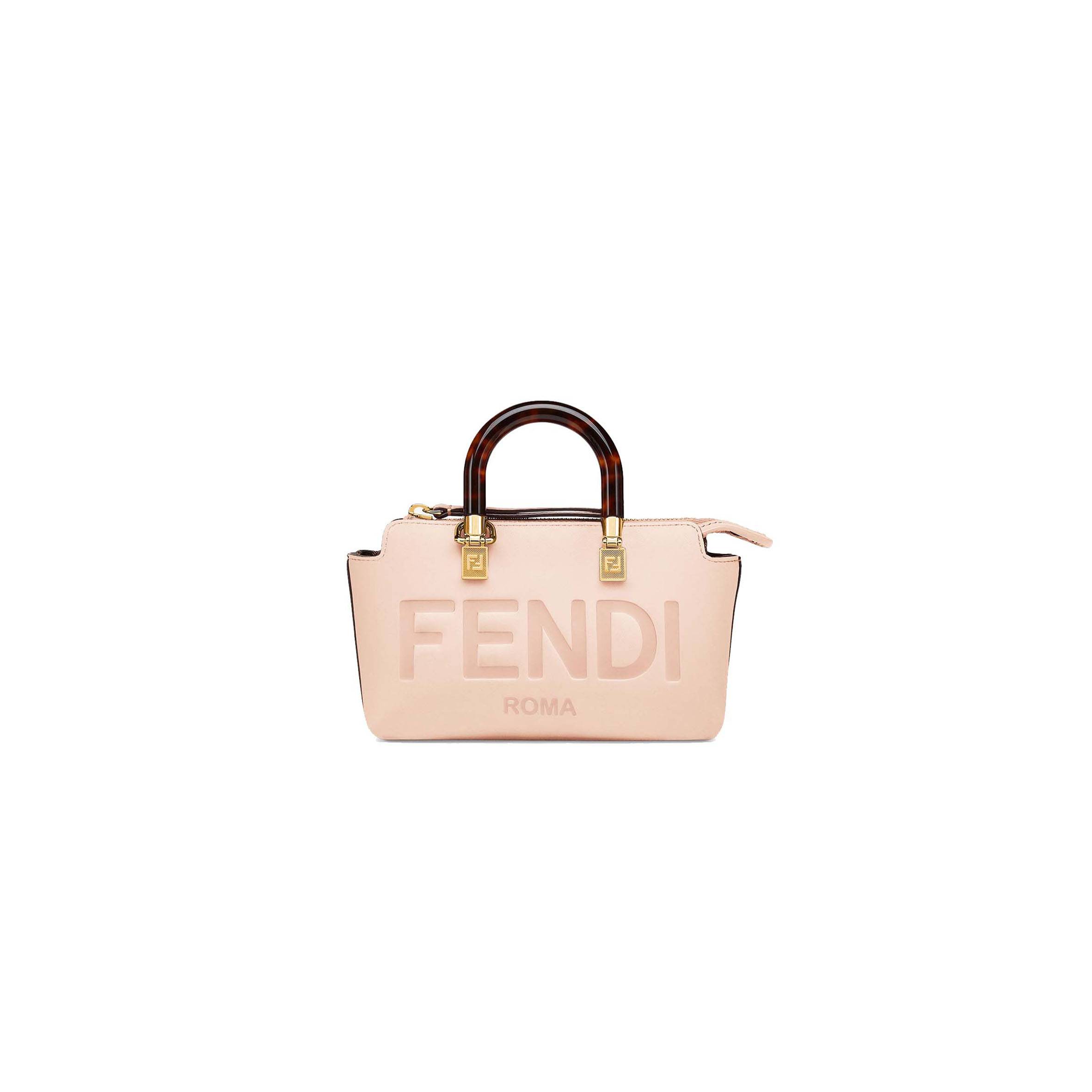 F**di by the way mini - small boston bag in light pink leather 8bs067abvlf14n1 (20.5*12*9cm)