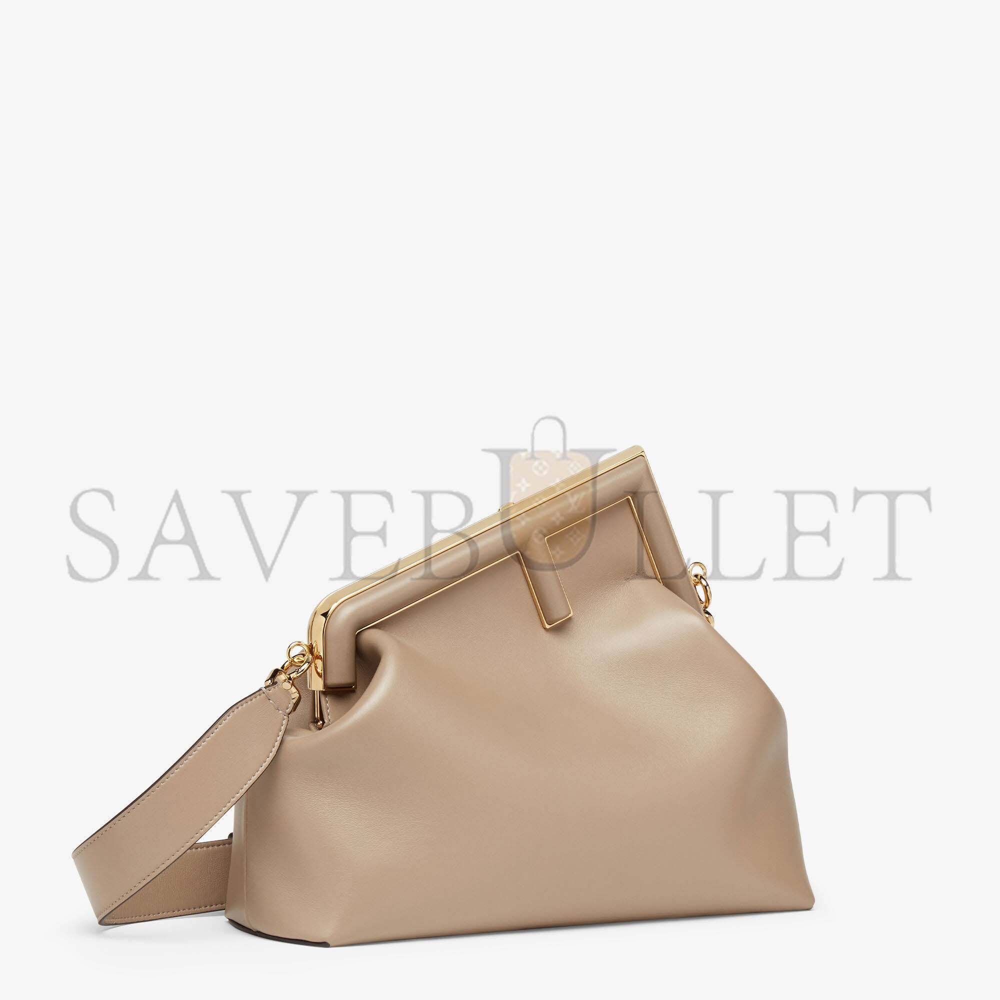 F**di first medium - dove gray leather bag 8bp127abvef0e65 (32.5*23.5*15cm)