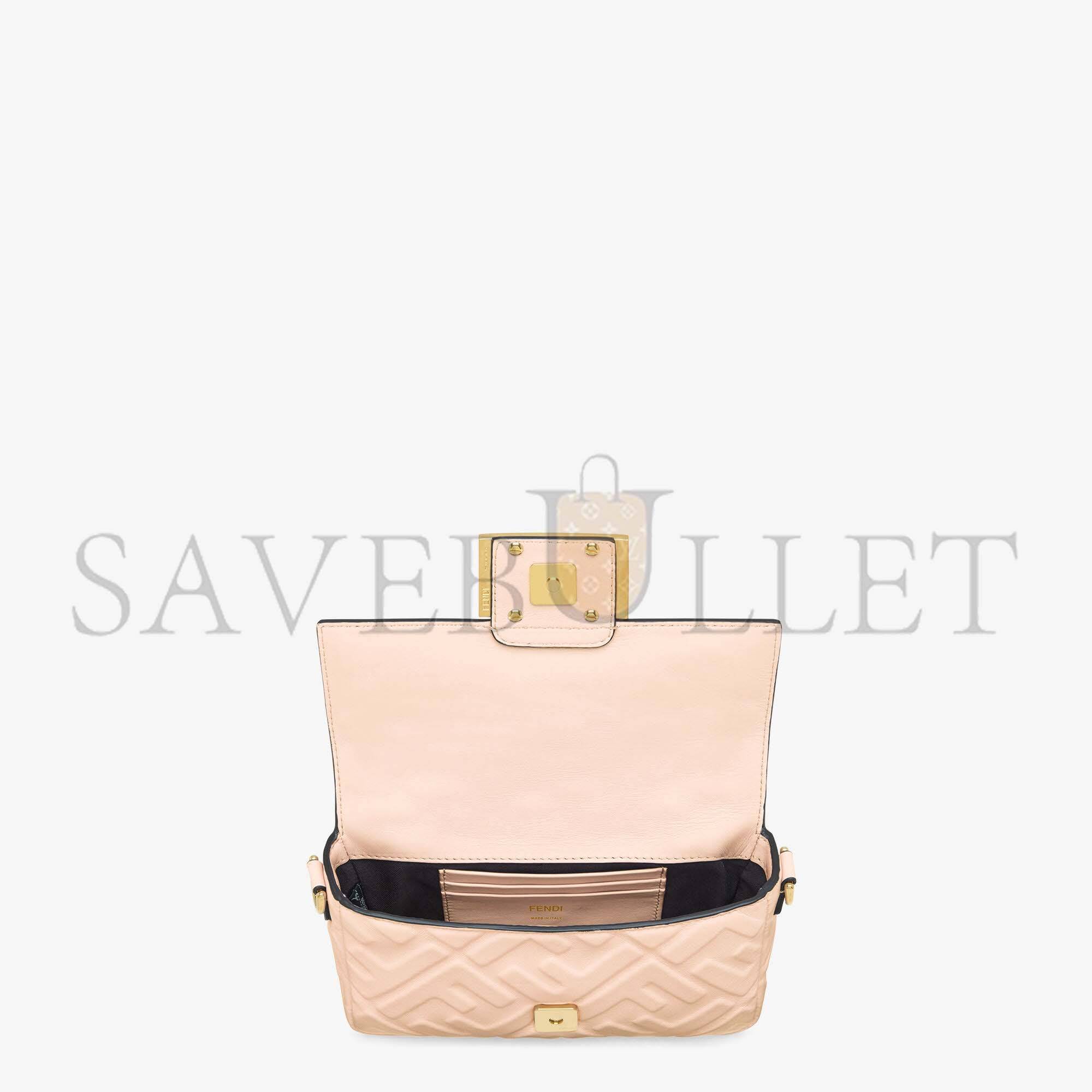 F**di baguette mini - pale pink nappa leather bag 8bs017a72vf171m (19*11.5*4cm)