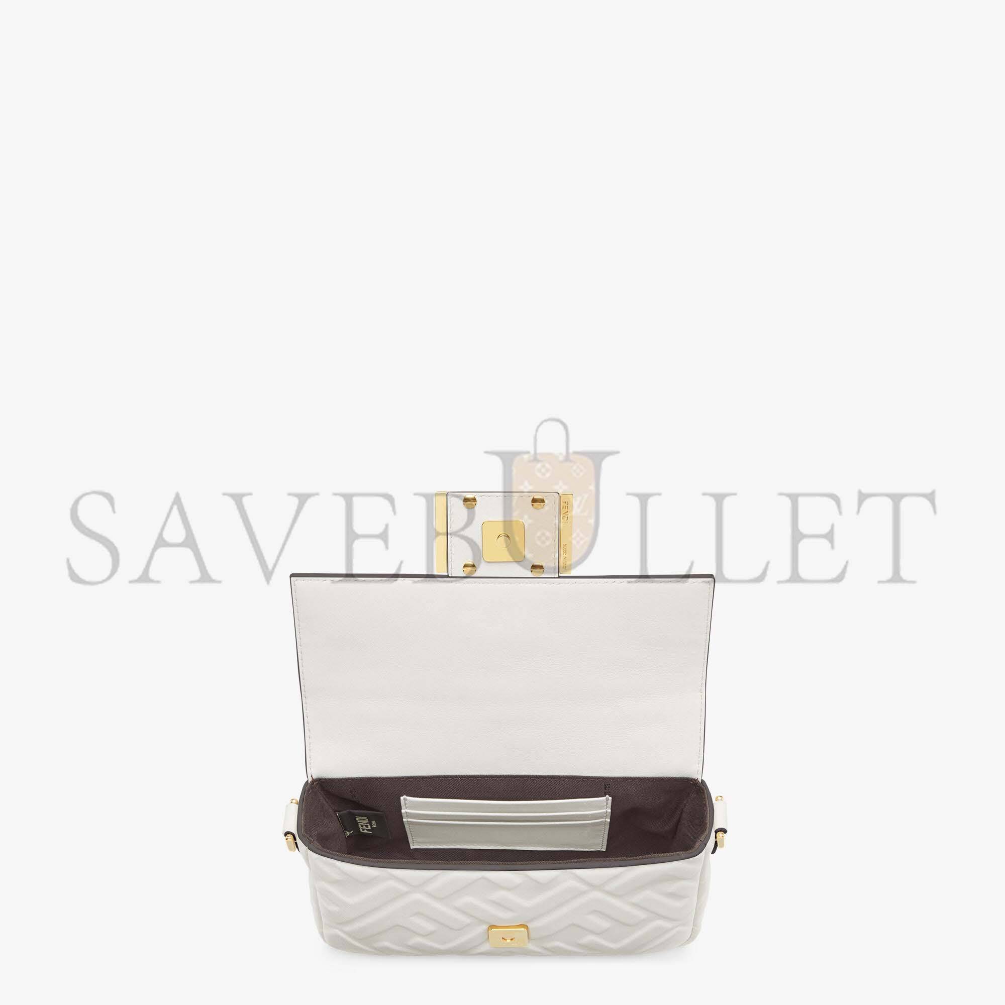 F**di baguette mini - white leather bag 8bs017a72vf15ao (19*11.5*4cm)