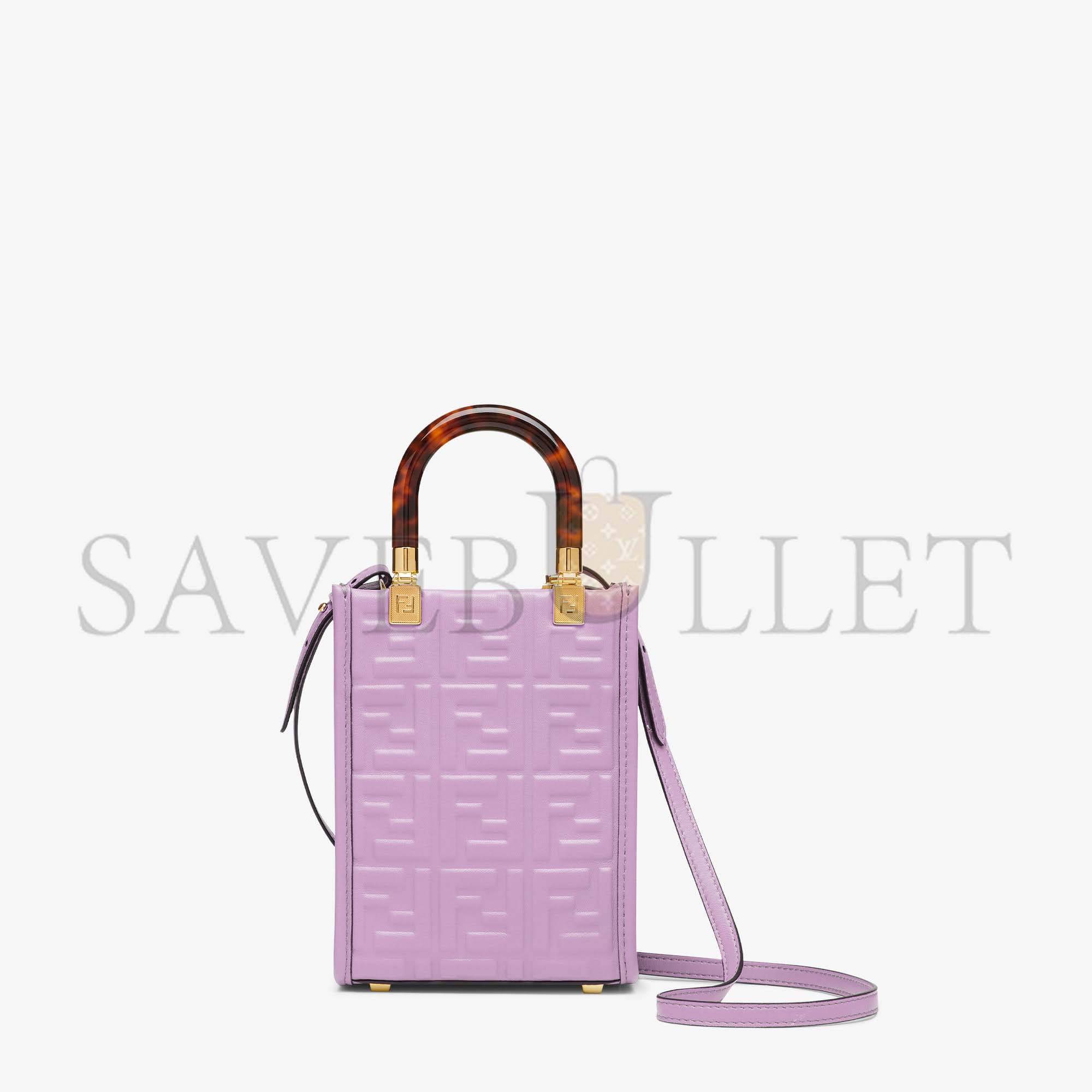 F**di mini sunshine shopper - purple leather mini-bag 8bs051amcif1jco (18*13*6.5cm)