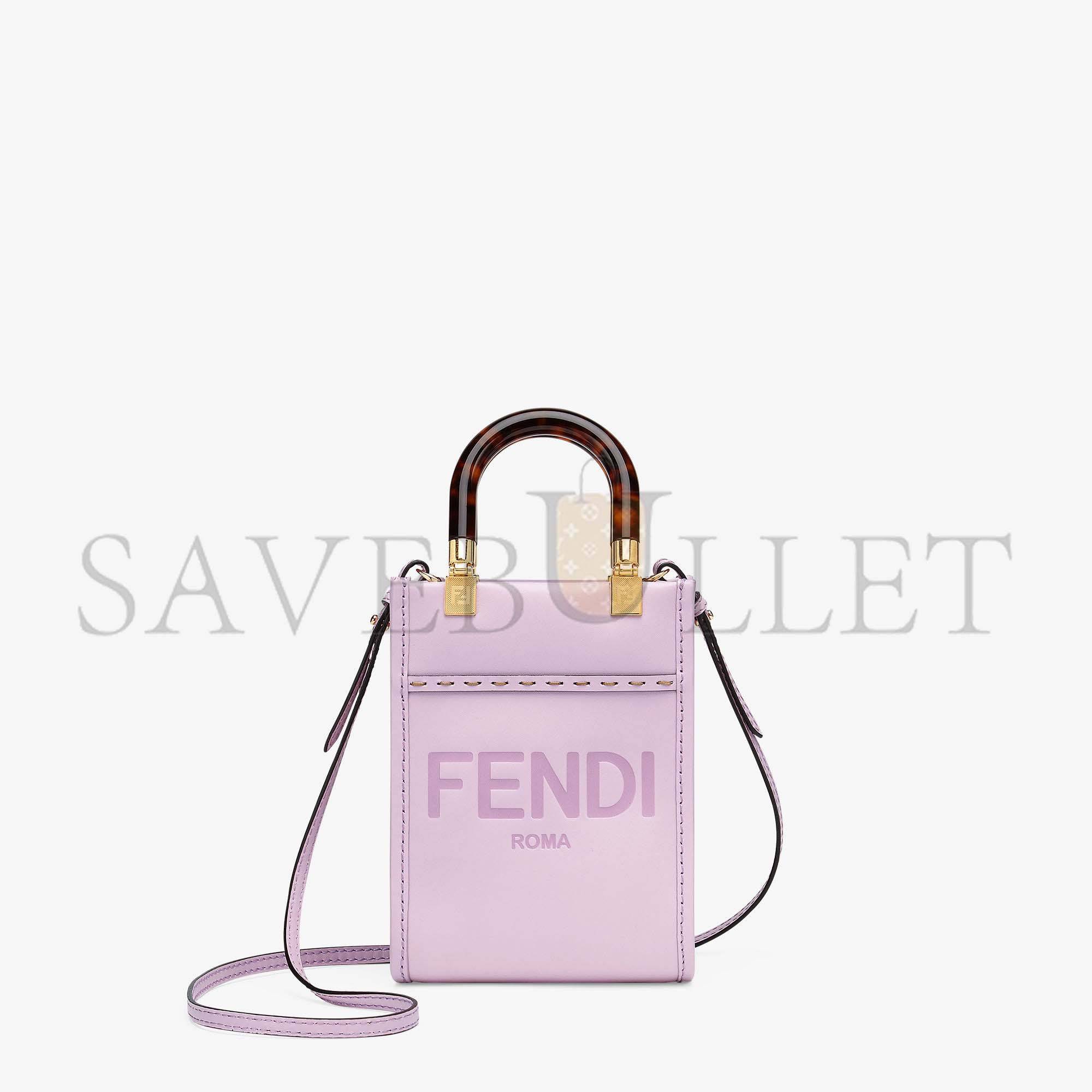 F**di mini sunshine shopper - lilac leather mini bag 8bs051abvlf1hov (18*13*6.5cm)