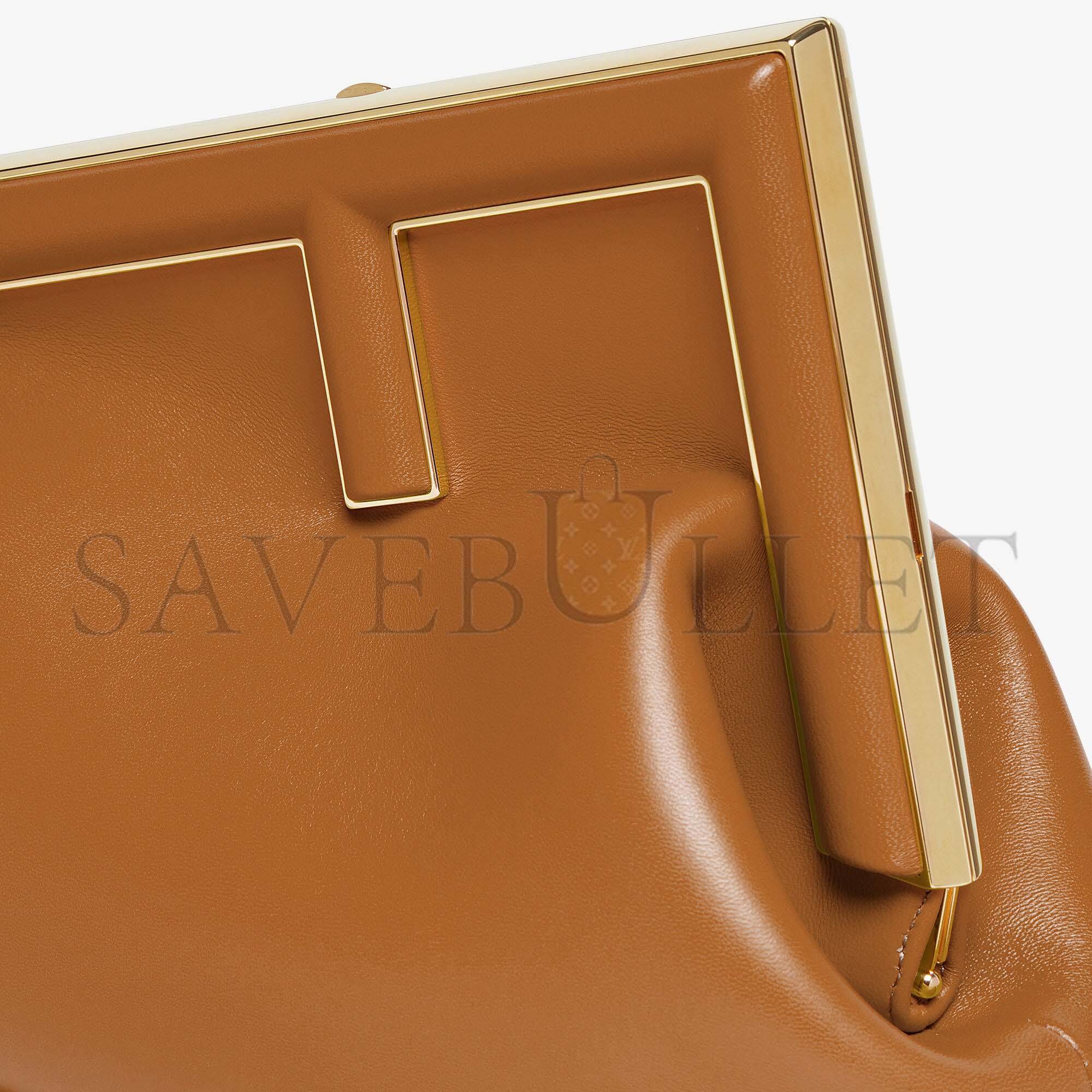 F**di first midi - brown leather bag 8bp137abvef0nyj (30*20*14cm)