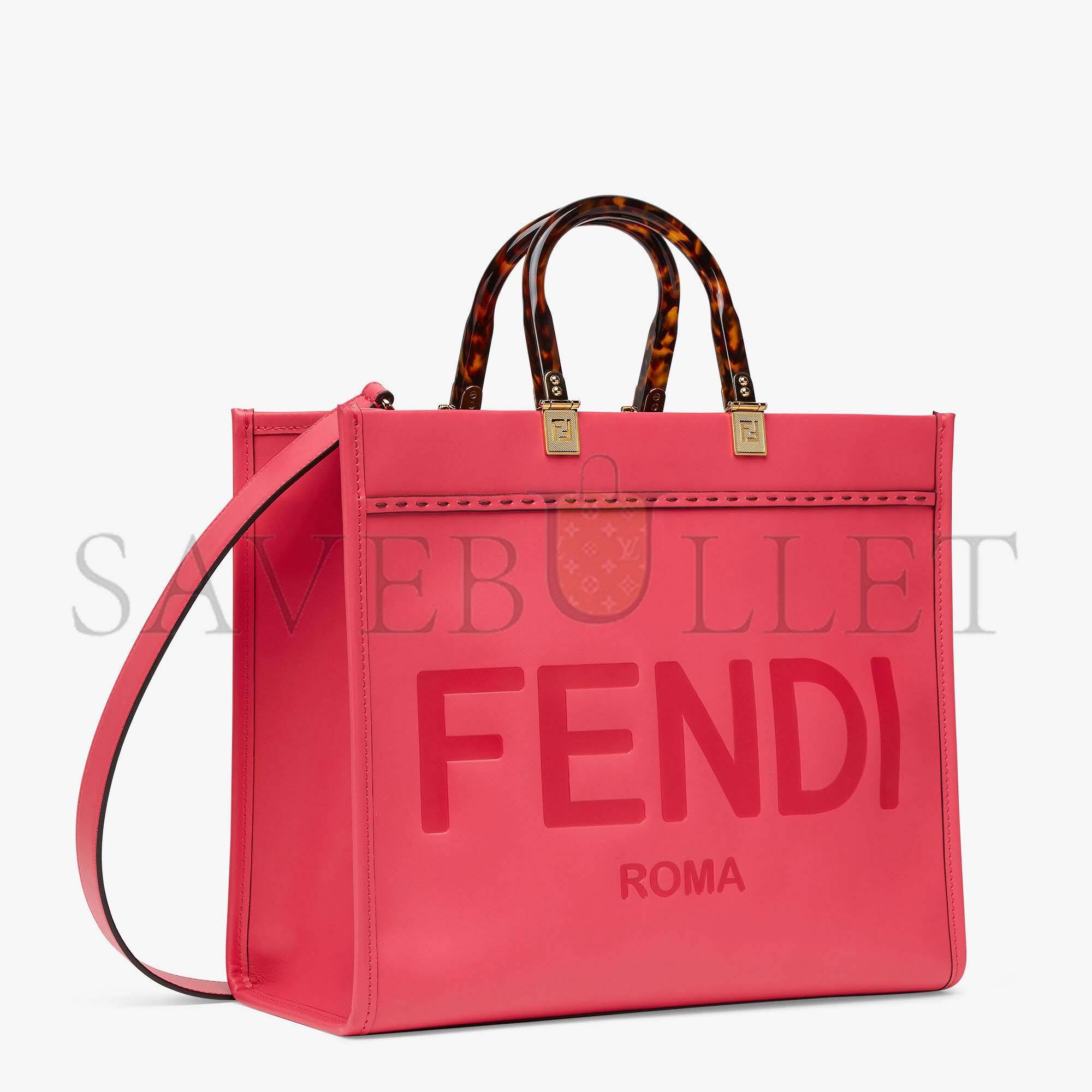 F**di sunshine medium - fuchsia leather shopper 8bh386abvlf1hb7 (35*31*17cm)