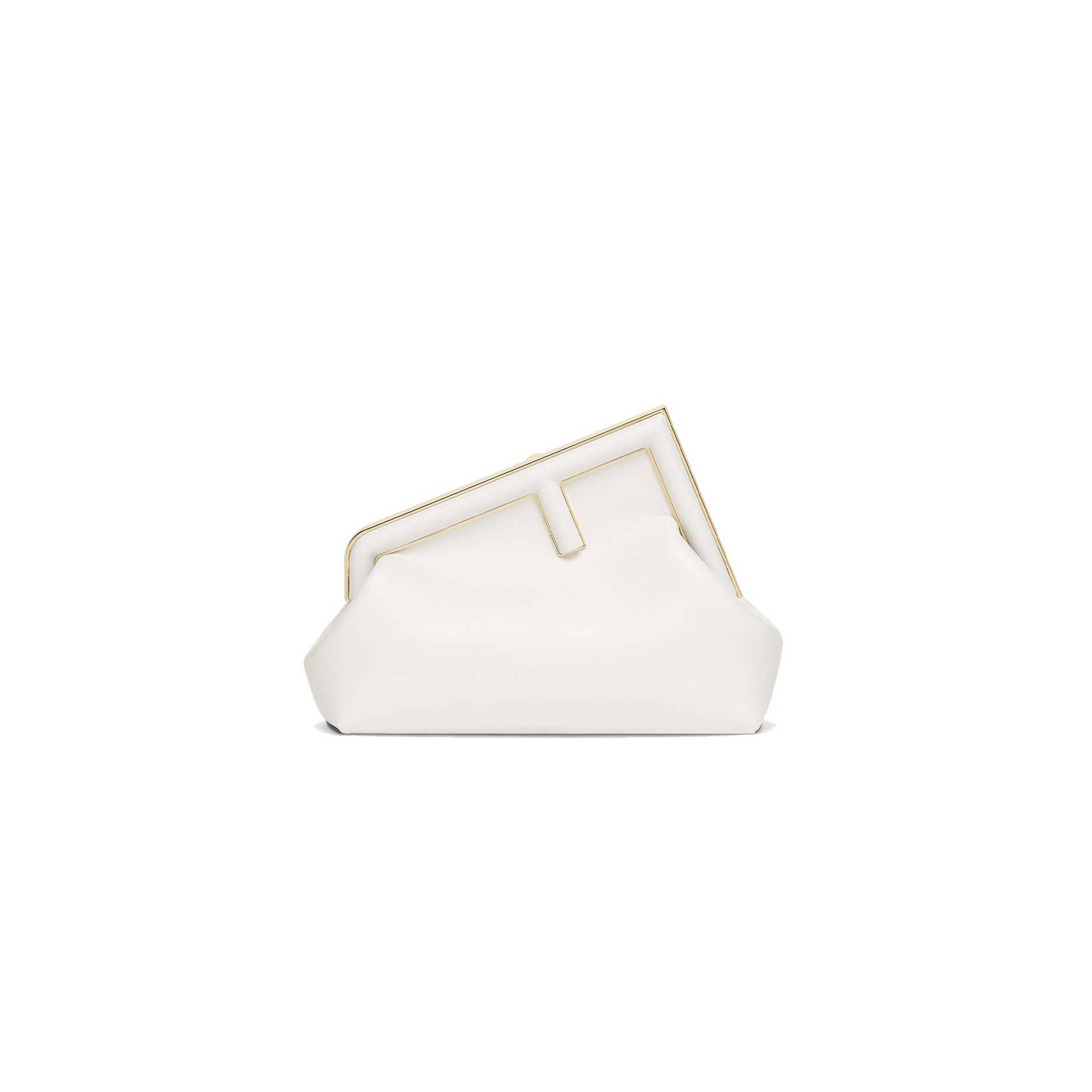 F**di first midi - white leather bag 8bp137abvef0qvl (30*20*14cm)