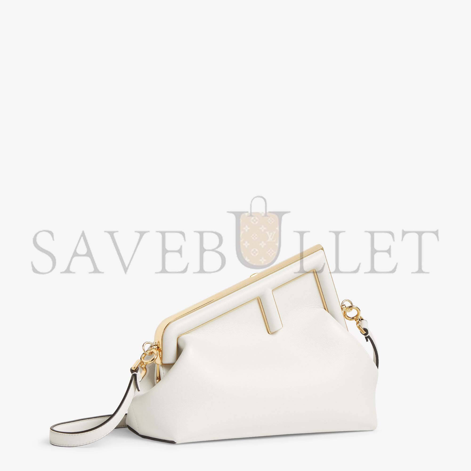 F**di first midi - white leather bag 8bp137abvef0qvl (30*20*14cm)