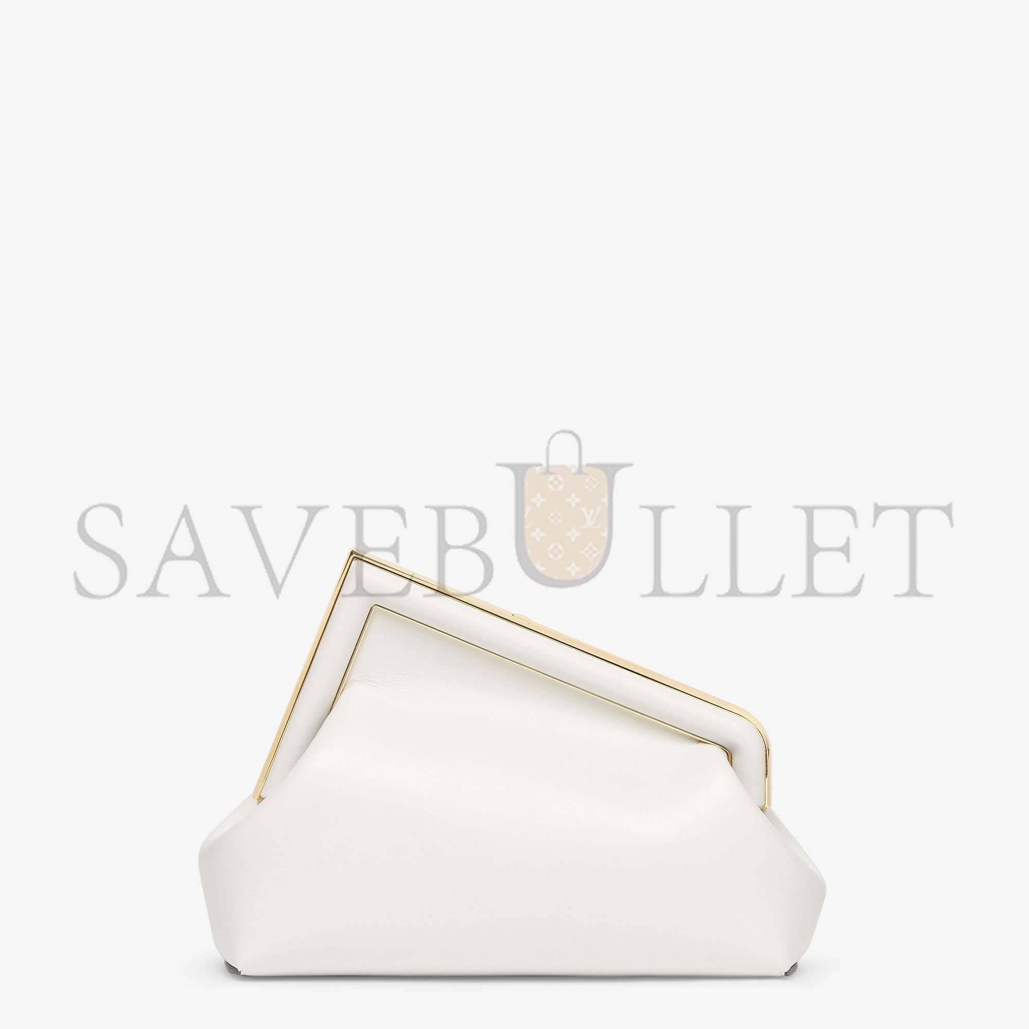 F**di first midi - white leather bag 8bp137abvef0qvl (30*20*14cm)