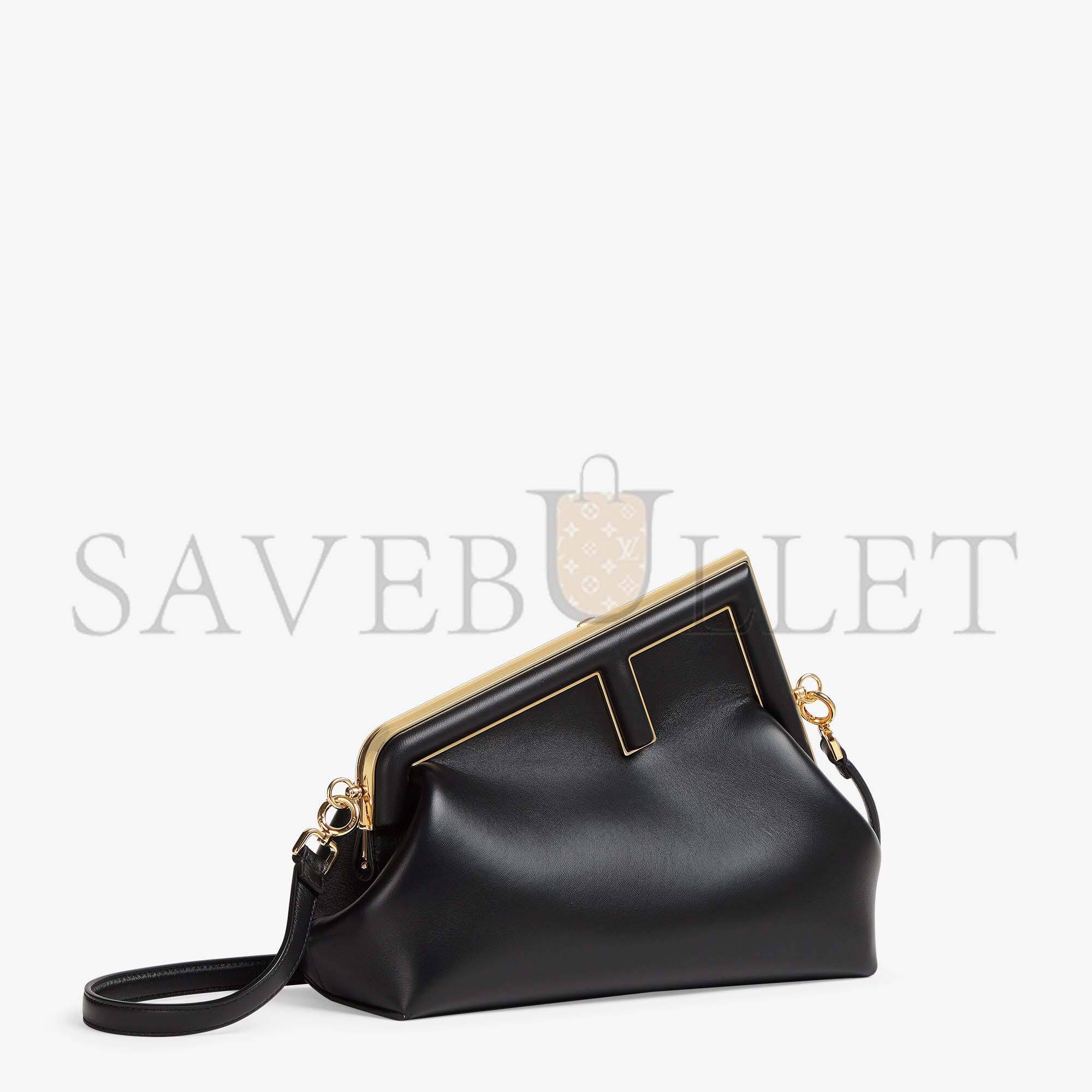 F**di first midi - black leather bag 8bp137abvef0kur (30*20*14cm)