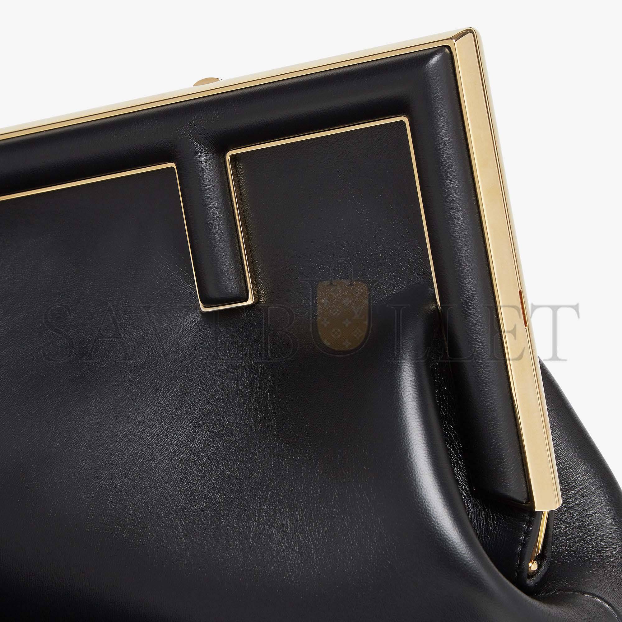 F**di first midi - black leather bag 8bp137abvef0kur (30*20*14cm)