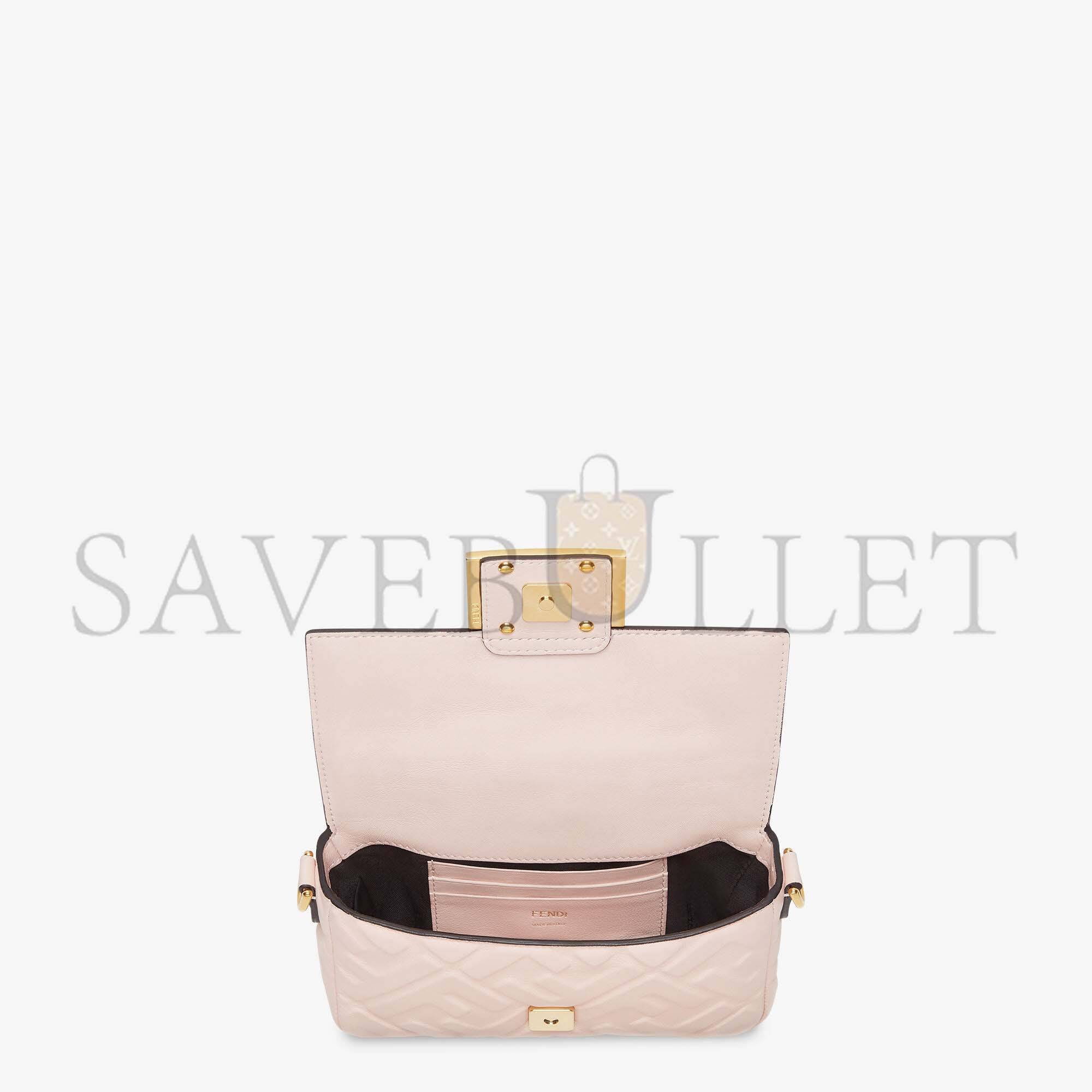 F**di baguette mini - pink ff nappa leather bag 8bs017a72vf180x (19*11.5*4cm)