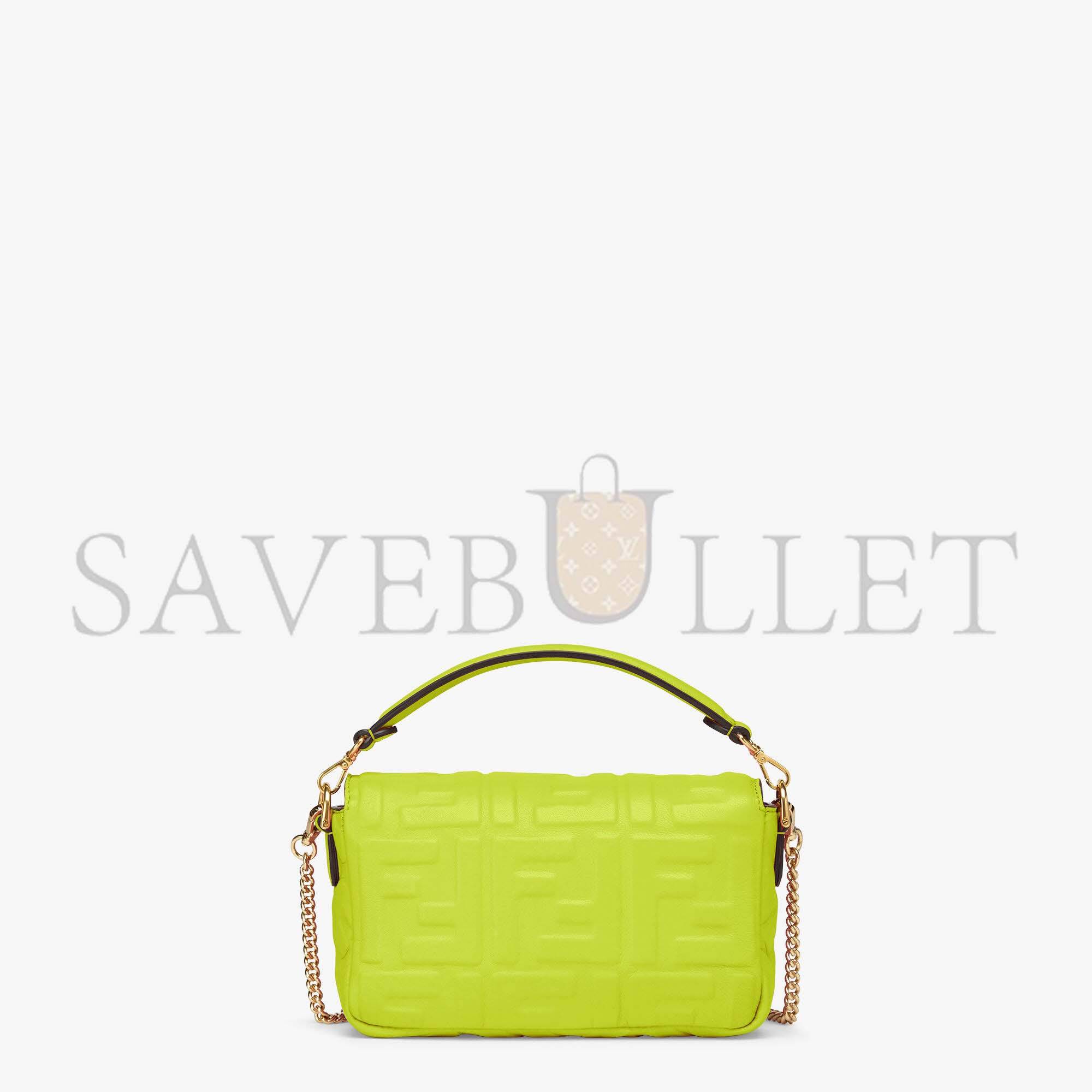 F**di baguette mini - acid green nappa leather bag 8bs017a72vf1jcm (19*11.5*4cm)