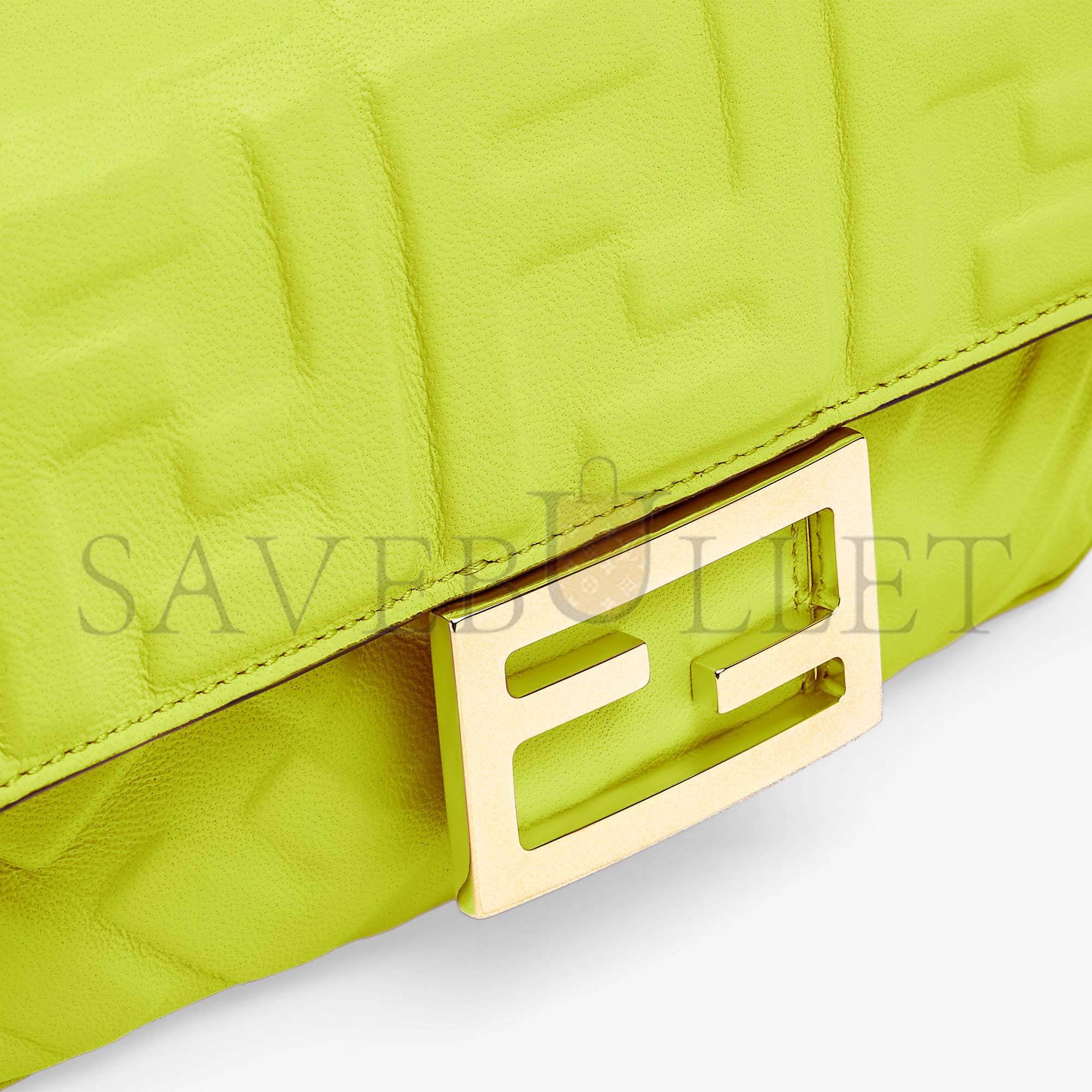 F**di baguette mini - acid green nappa leather bag 8bs017a72vf1jcm (19*11.5*4cm)