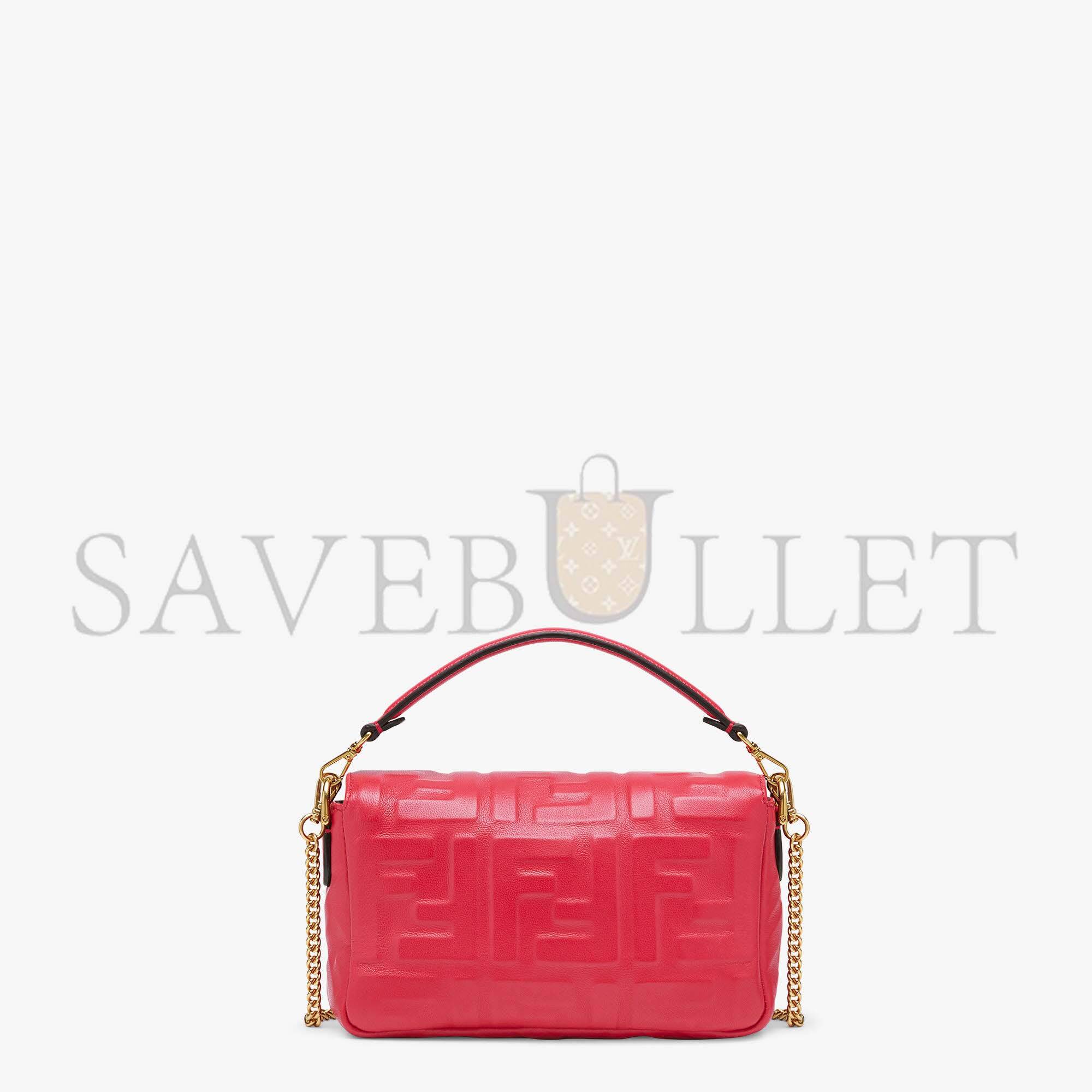 F**di baguette mini - red ff nappa leather bag 8bs017a72vf1844 (19*11.5*4cm)