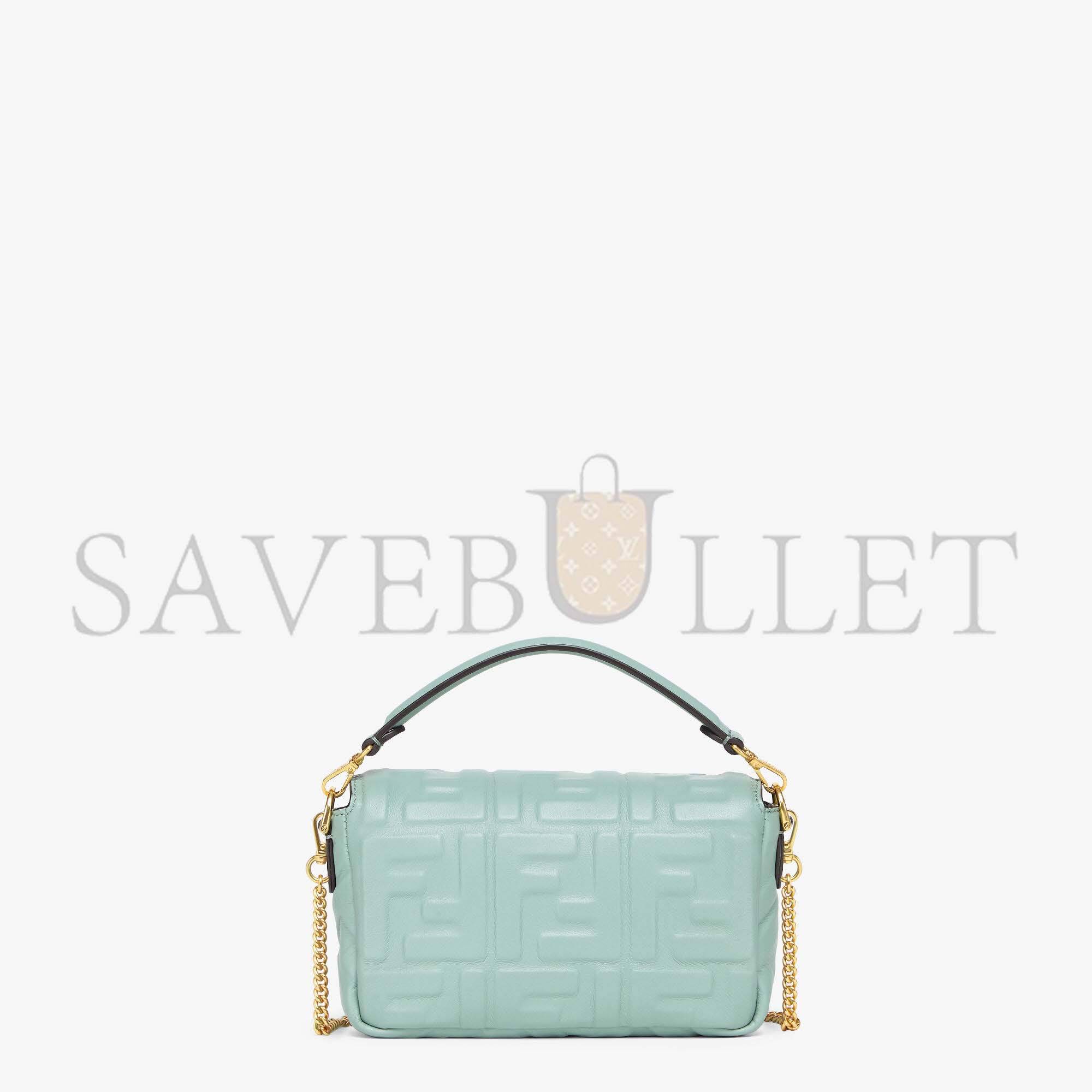 F**di baguette mini - mint green nappa leather bag 8bs017a72vf1iv6 (19*11.5*4cm)