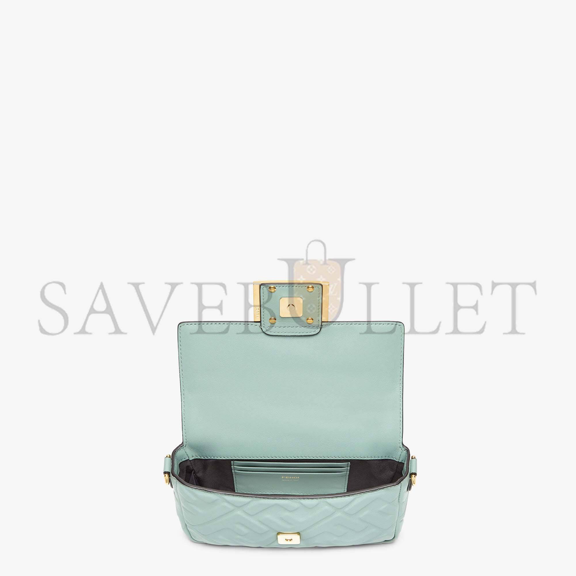 F**di baguette mini - mint green nappa leather bag 8bs017a72vf1iv6 (19*11.5*4cm)