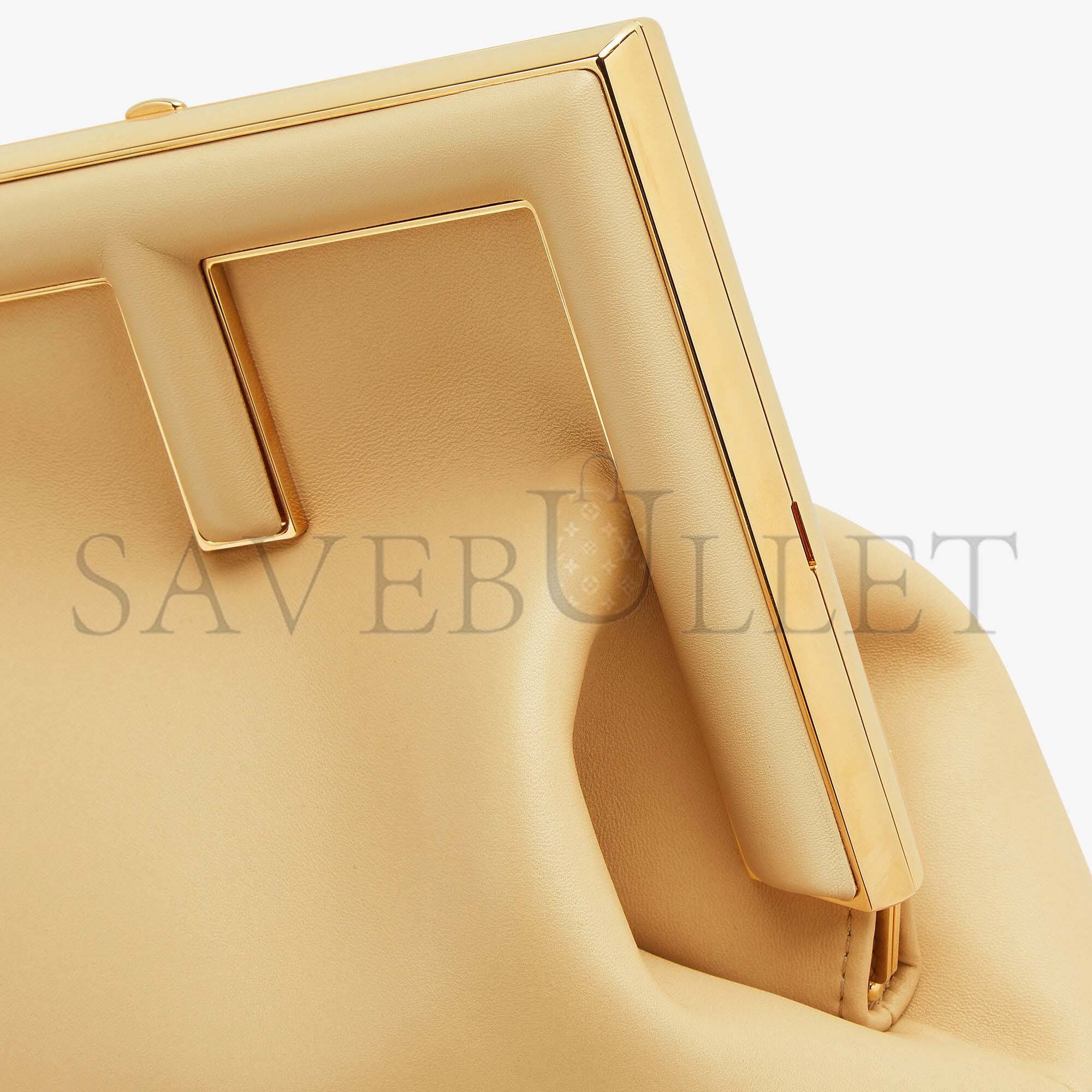 F**di first medium - sand-colored leather bag 8bp127abvef1i2a (32.5*23.5*15cm)