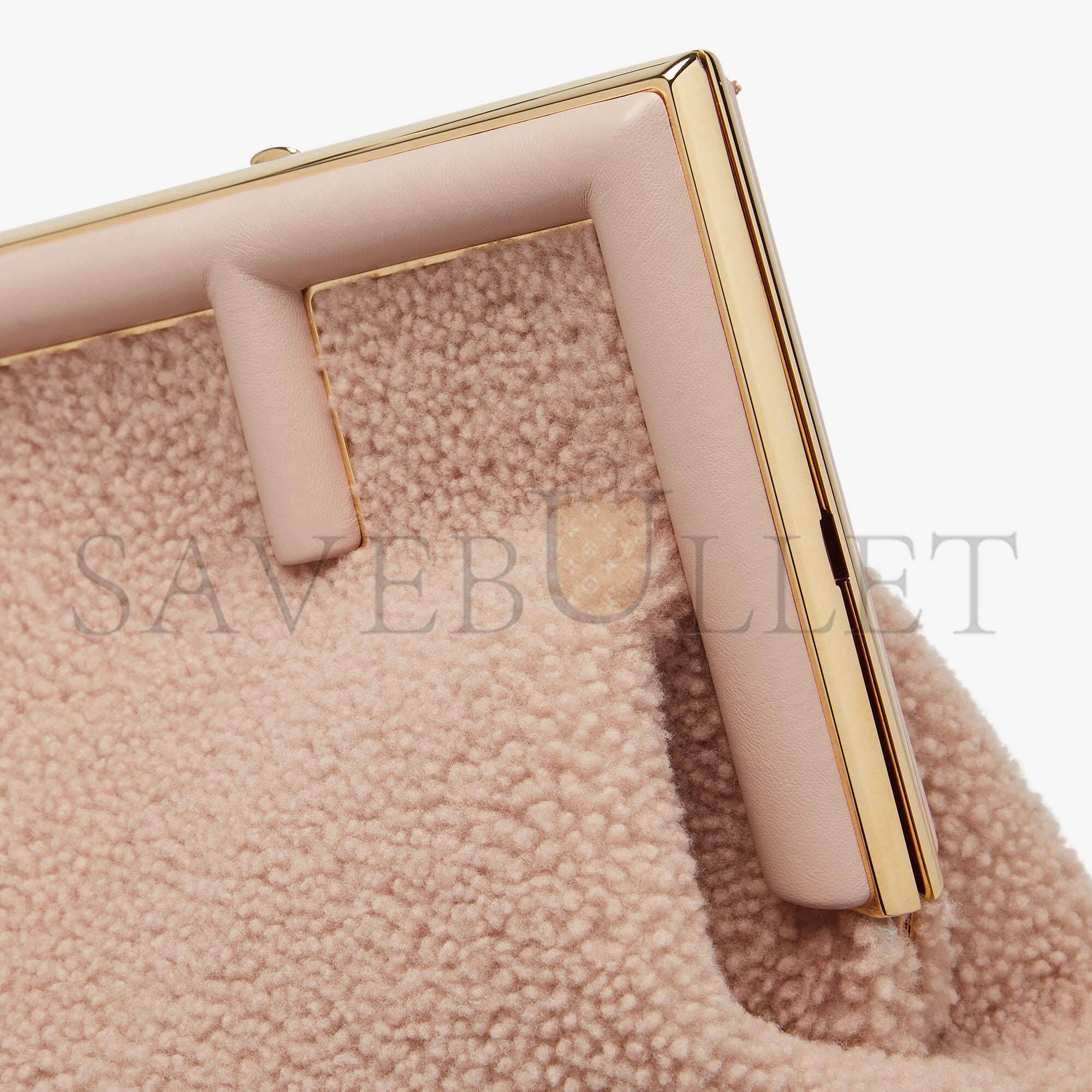 F**di first medium - pink sheepskin bag 8bp127ahnaf0h43 (32.5*23.5*15cm)