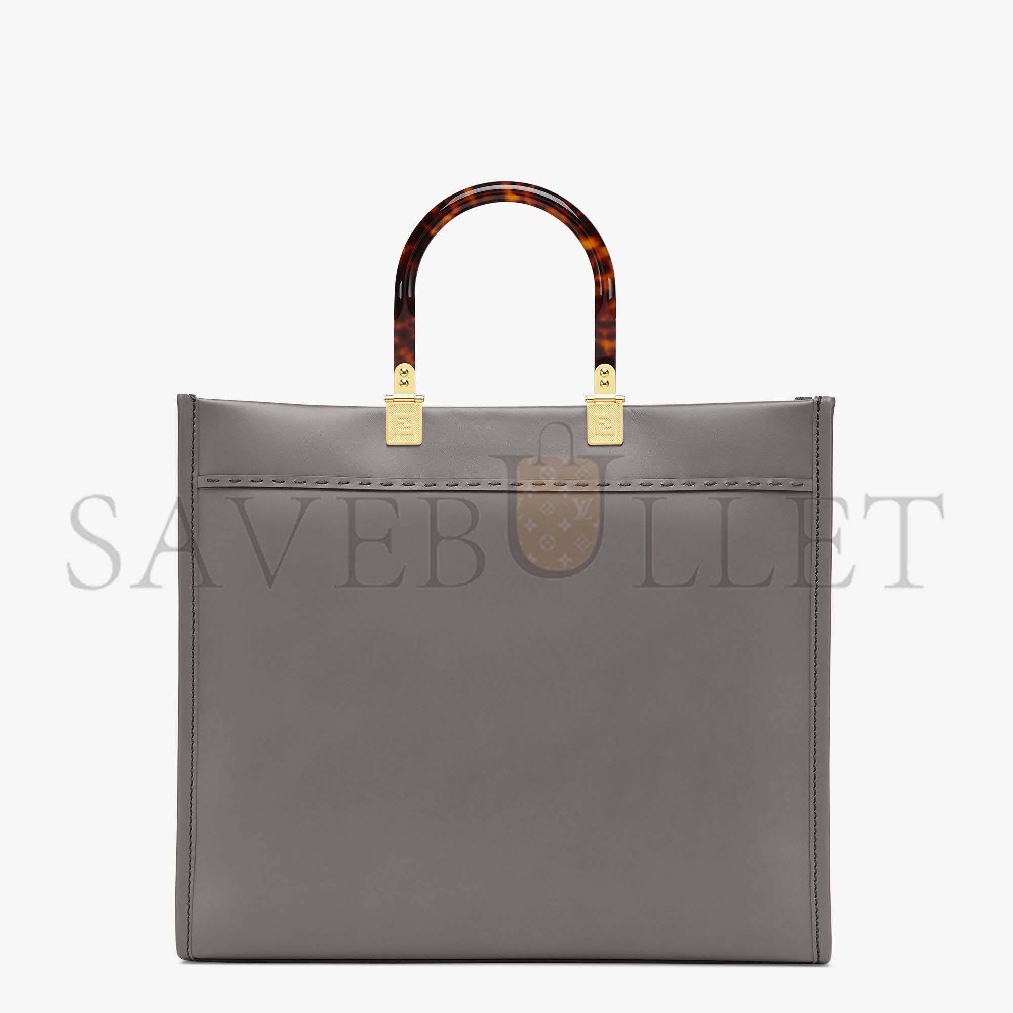 F**di sunshine medium - gray leather shopperi 8bh386abvlf1bzc (35*31*17cm)