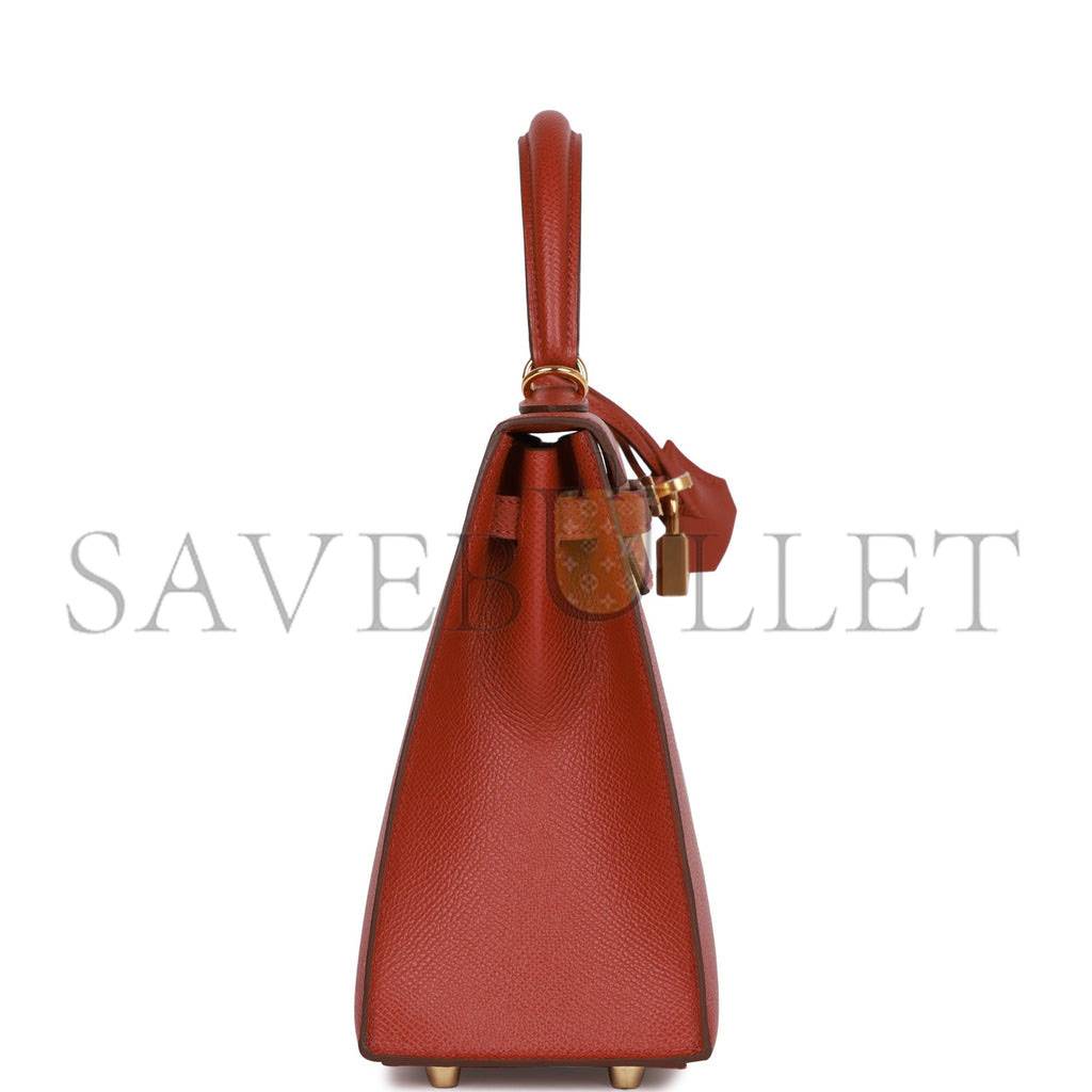 H**mes kelly sellier 25 rouge venetian epsom gold hardware (25*17*7cm)