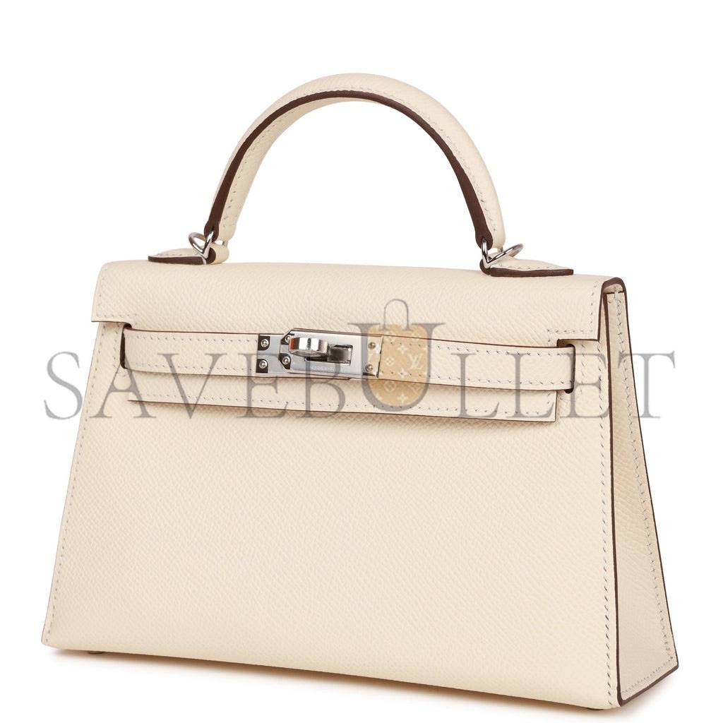 H**mes mini kelly sellier 20 nata epsom palladium hardware (19*12*5.5cm)